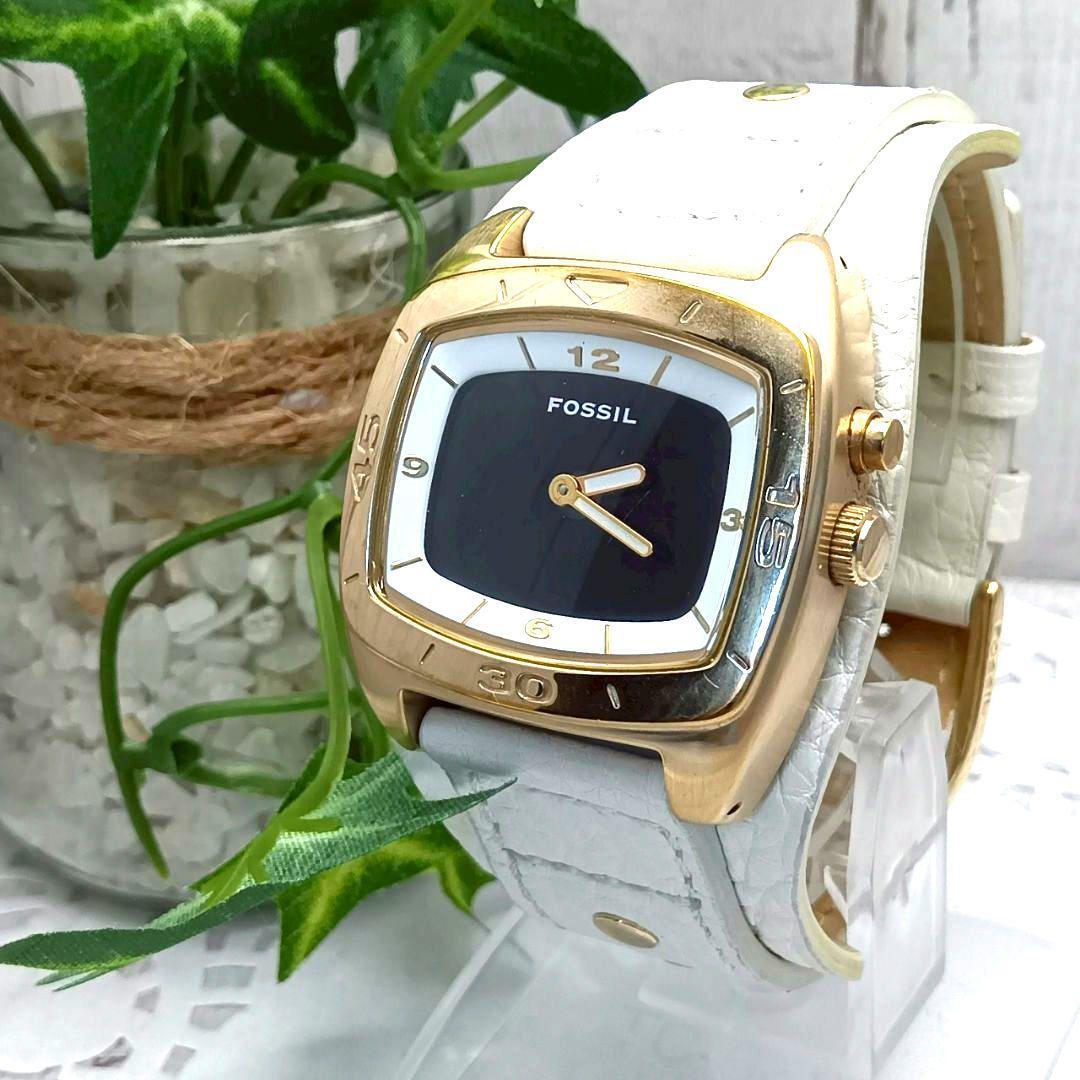 稼働品 美品 フォッシル 腕時計 メンズ スレクタンギュラー クォーツ式拍卖