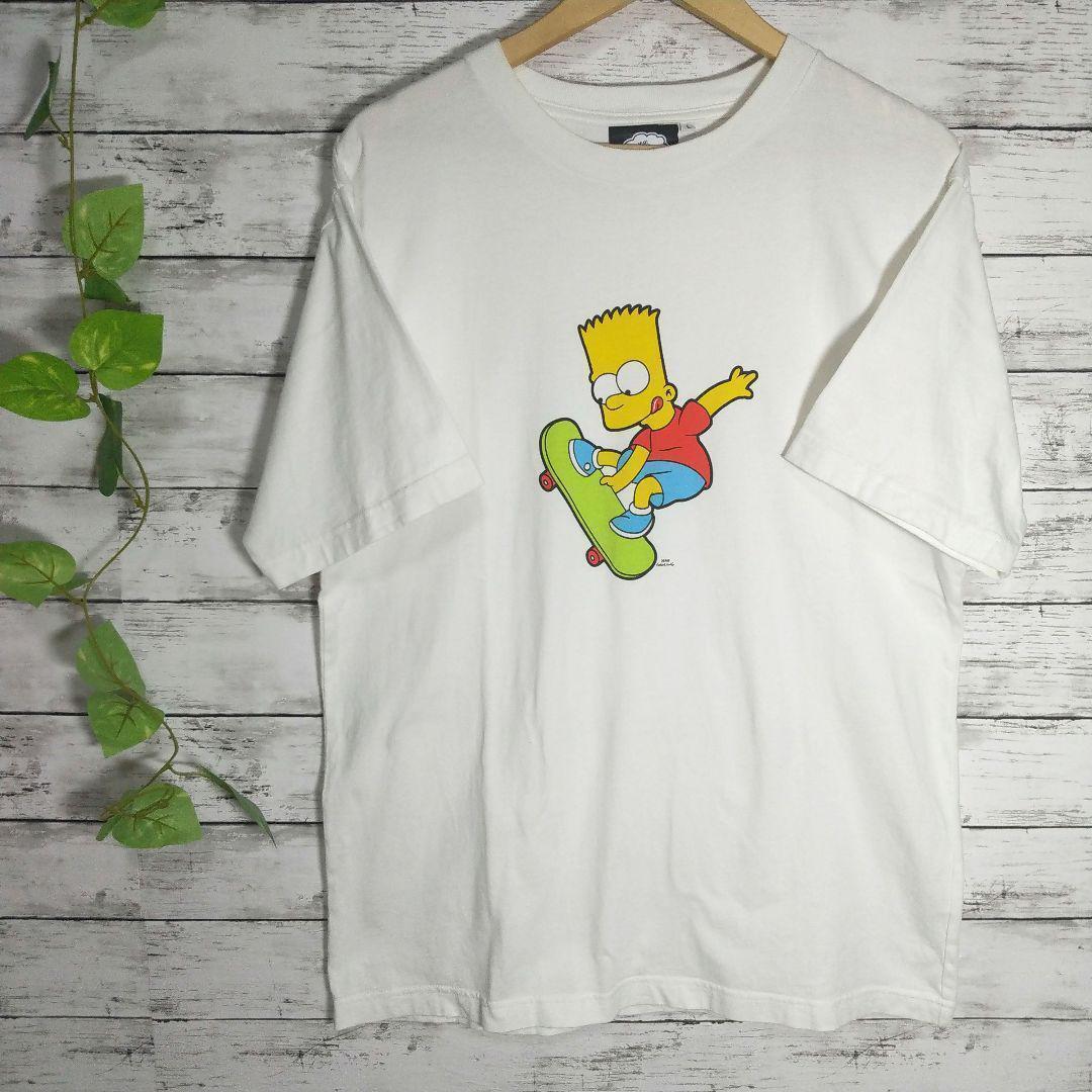 ザ・シンプソンズ Tシャツ Lサイズ 白色 キャラロゴ スケボー拍卖