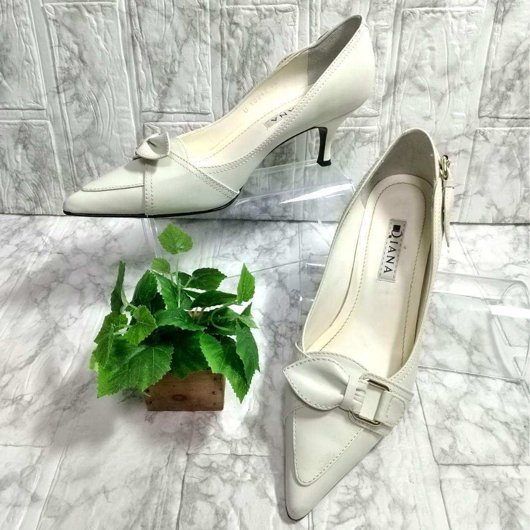 DIANA ダイアナ パンプス 23cm バックル リボン拍卖