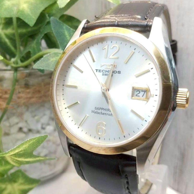 稼動品 美品 テクノス 腕時計 デイト機能 10気圧防水 メンズ拍卖