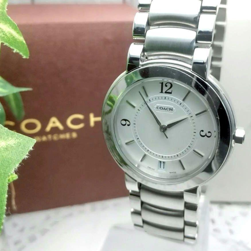 稼働品 箱あり コーチ デイト機能付き 腕時計 男女両用拍卖