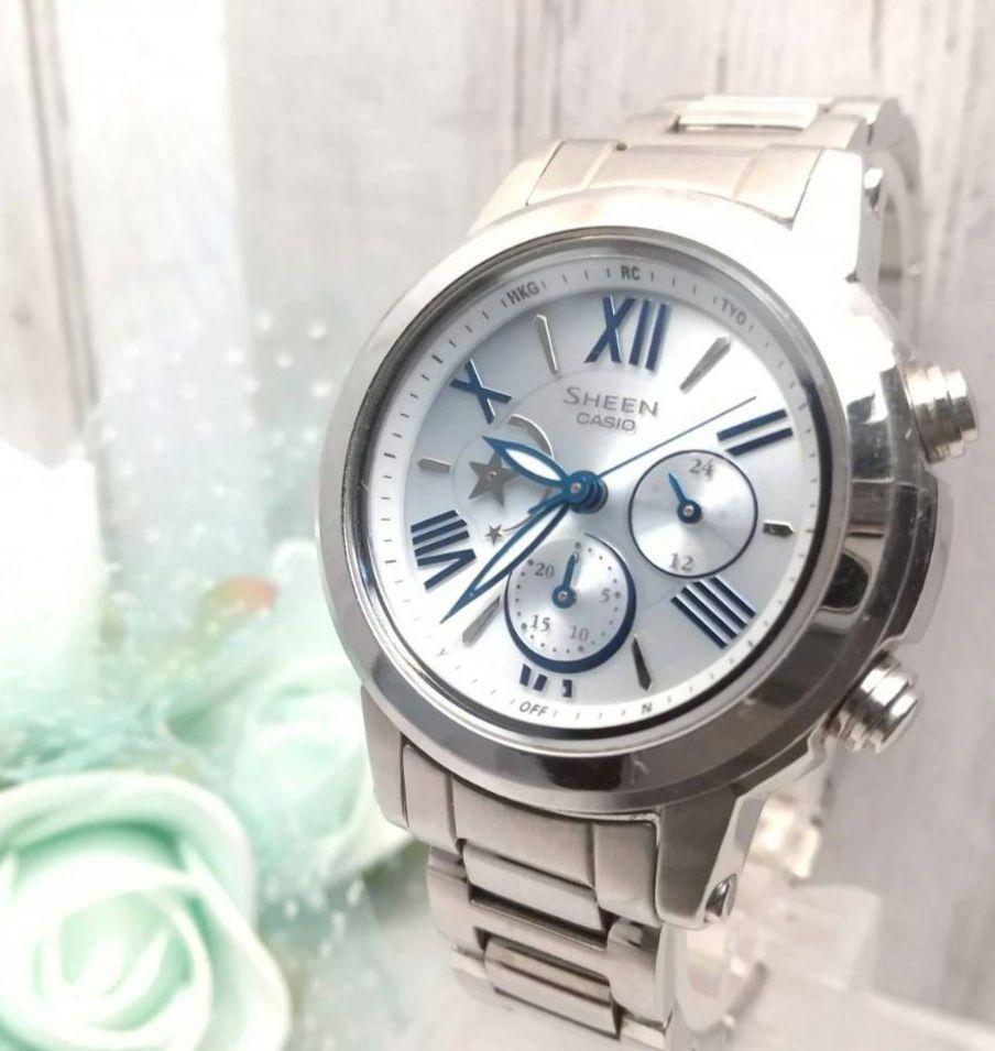 稼動品 カシオ シーン 電波ソーラー 腕時計 星 ミニッツカウンター拍卖