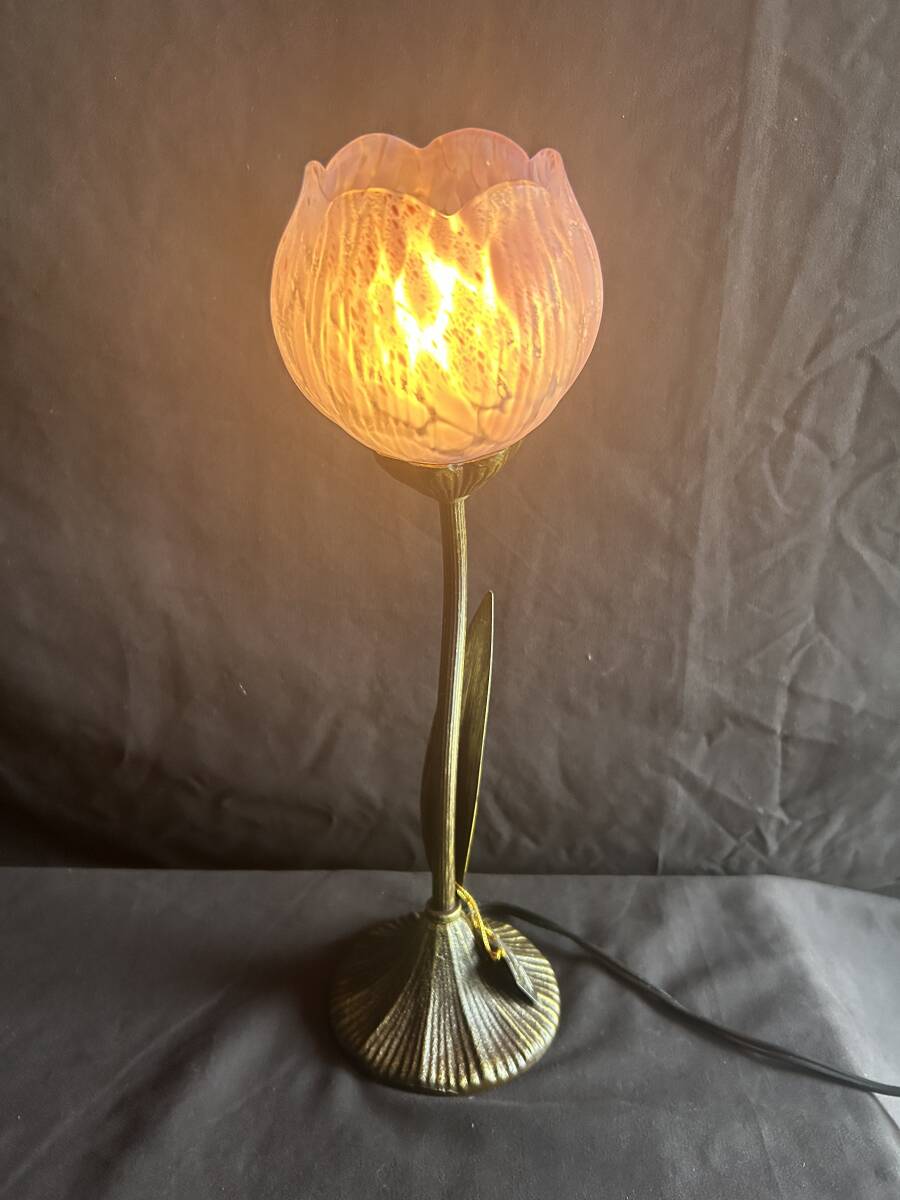 HOYA 花あかり ガラスシェードのナイトランプ 硝子 シャルムドルミエール インテリア ビンテージ 未使用品拍卖