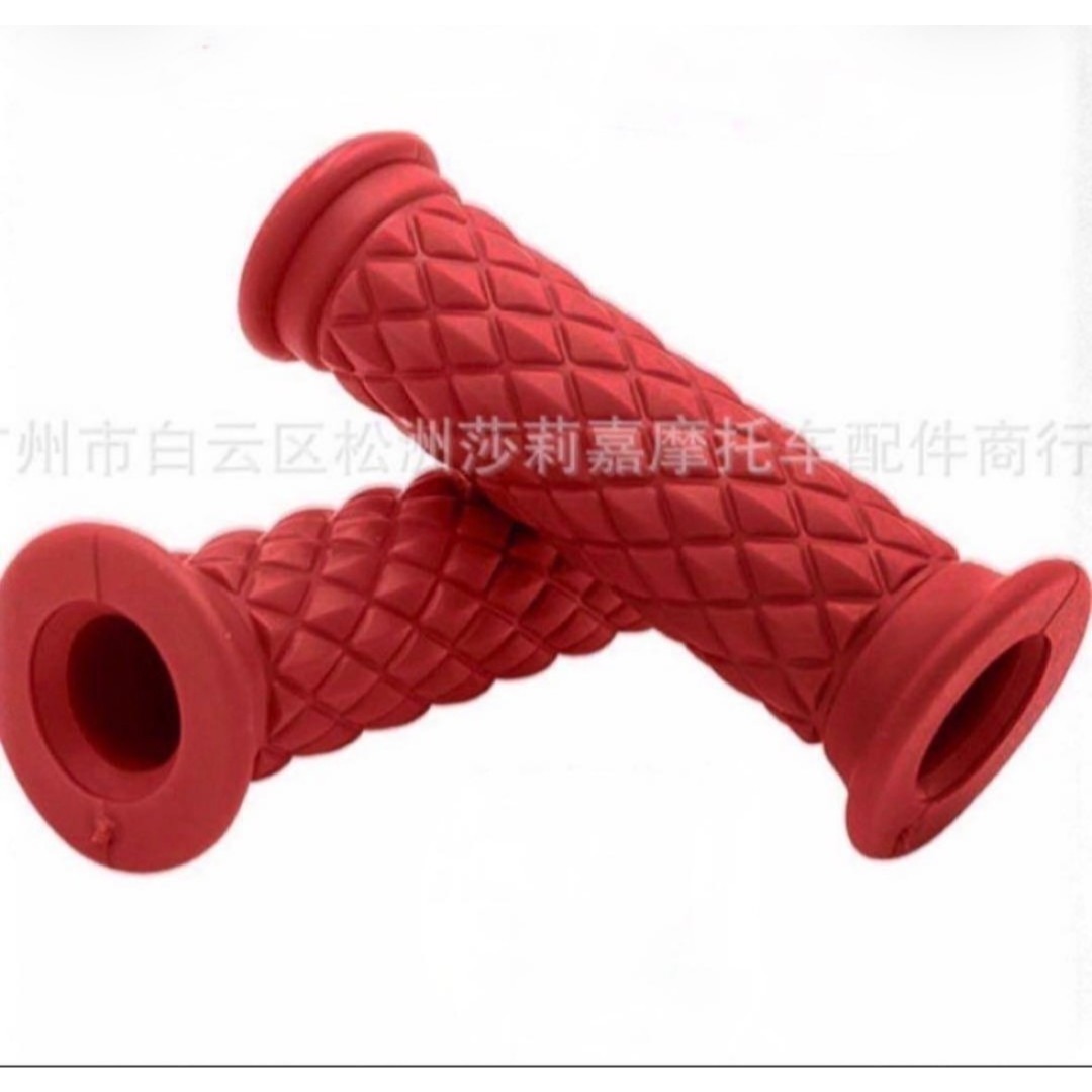 ハンドルグリップ レッド DIY カスタム バイク ラバーグリップ 単車拍卖