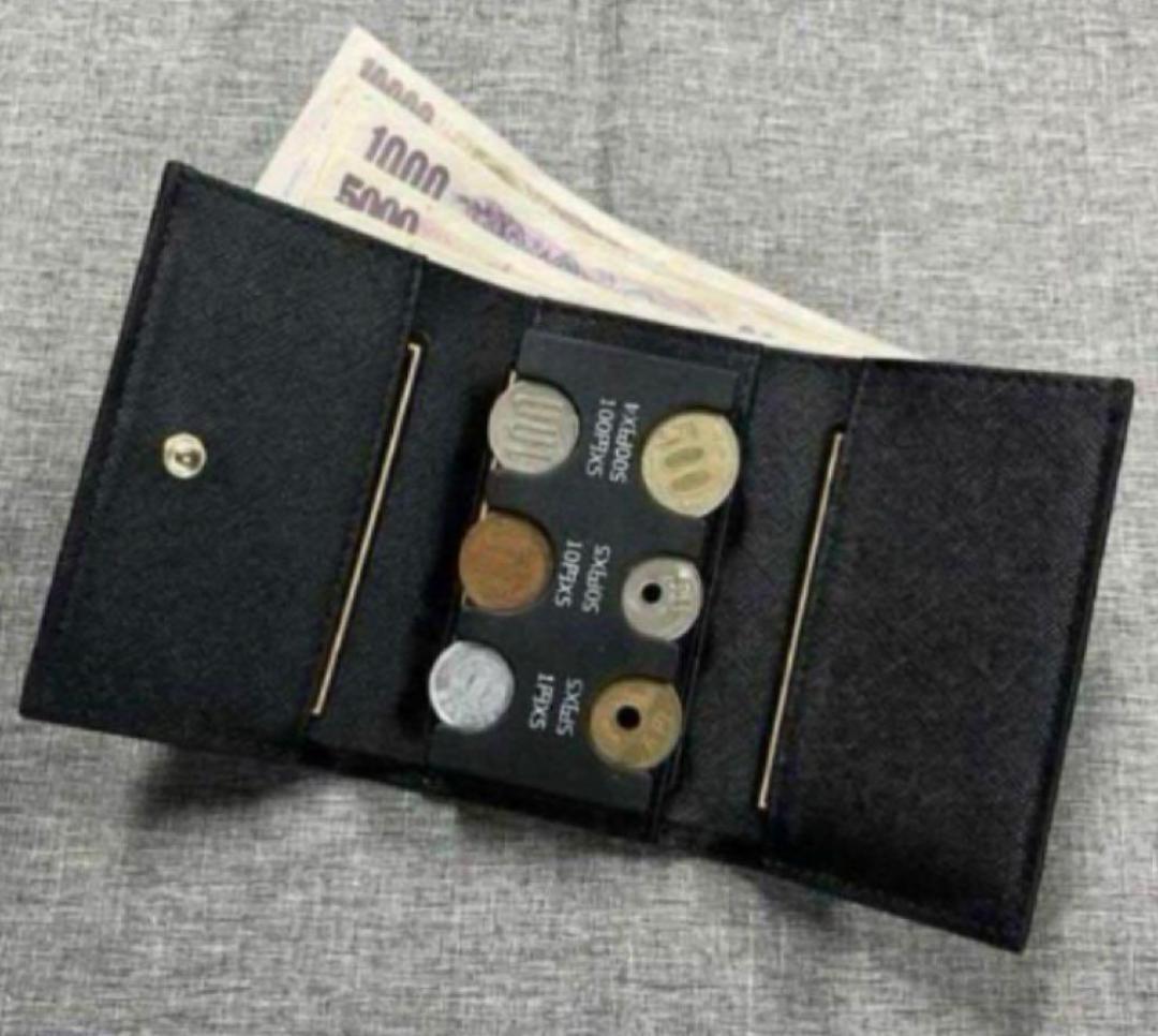 コインケース お札入れ 財布 コインホルダー 小銭入れ ブラック コンパクト拍卖