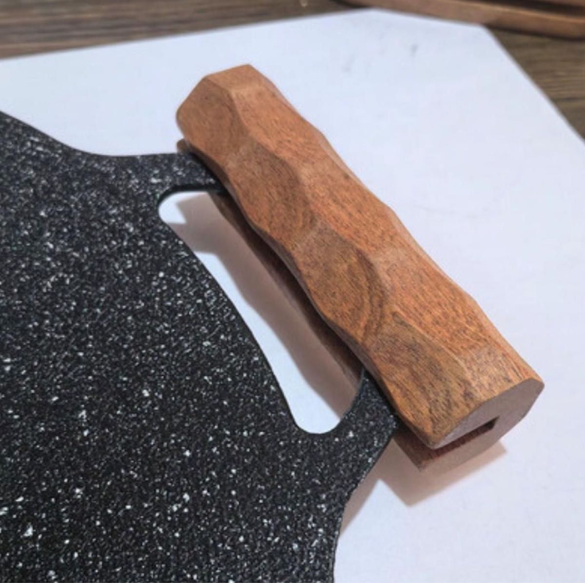 マルチグリドルハンドル 木製 2個セット アウトドア カスタム オリジナル バーベキュー 料理 持ち手 グリル キャンプ 外拍卖