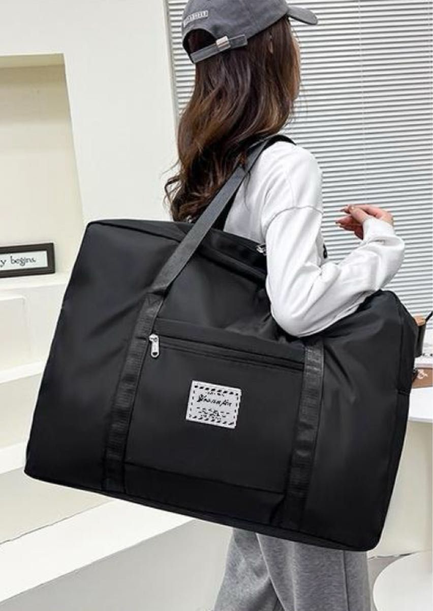 ボストンバッグ 黒 大容量 旅行 トラベルバッグ 出張 キャリーオンバッグ キャリーオン拍卖