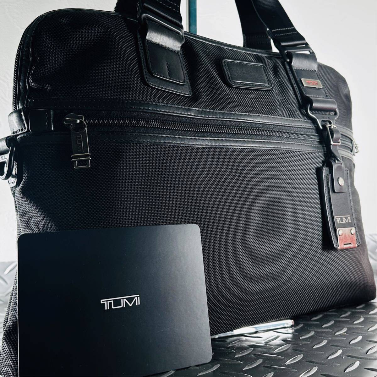 1円■超美品■TUMI トゥミ■ビジネスバッグ ブリーフケース スリムタイプ 黒 ブラック A4 オーガナイザー メンズ 書類 拍卖