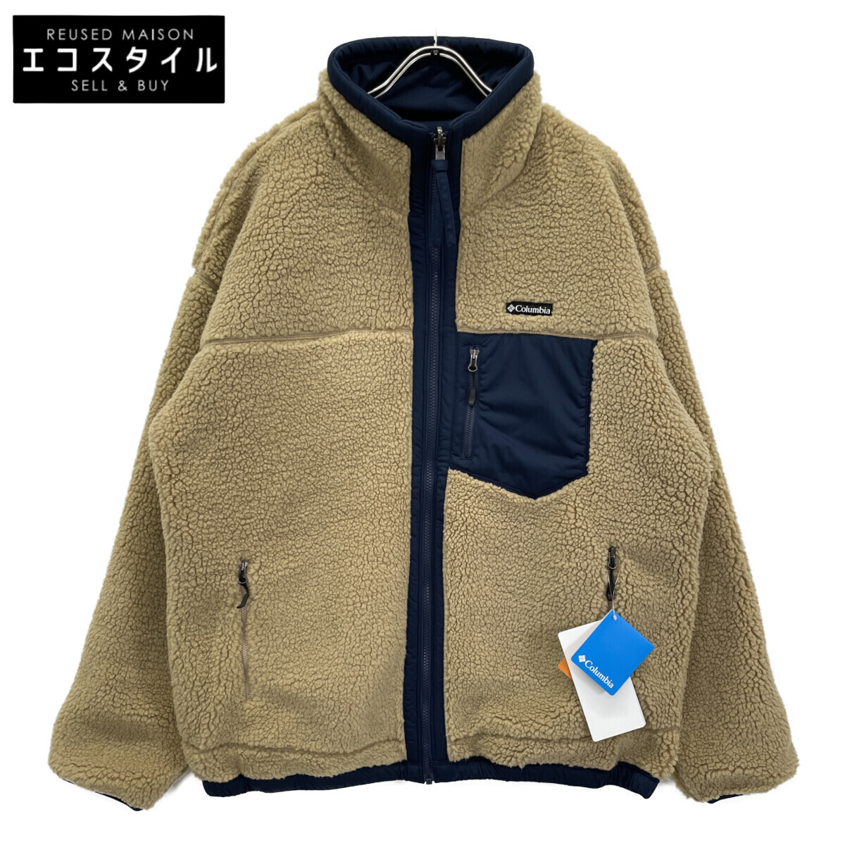 Columbia コロンビア ブラウン PM3437-214 Chicago Avenue Reversible Fleece Jacket ジャケット XL ブラウン×ネイビー メンズ拍卖