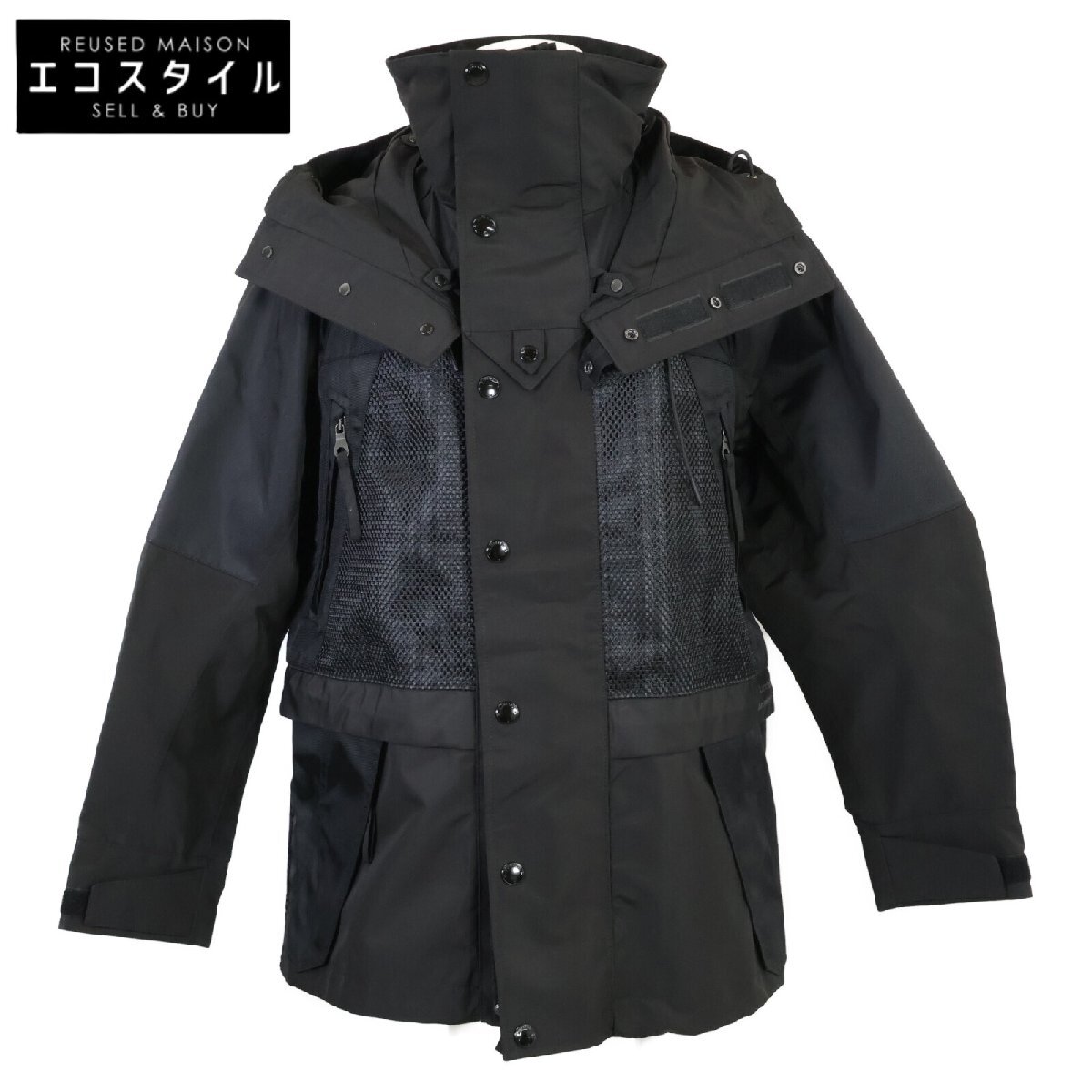 国内正規 BURBERRYバーバリー x POP TRADING COMPANY 8061317 テクニカルナイロン バックロゴ ショートフードパーカ ジャケット S メンズ拍卖