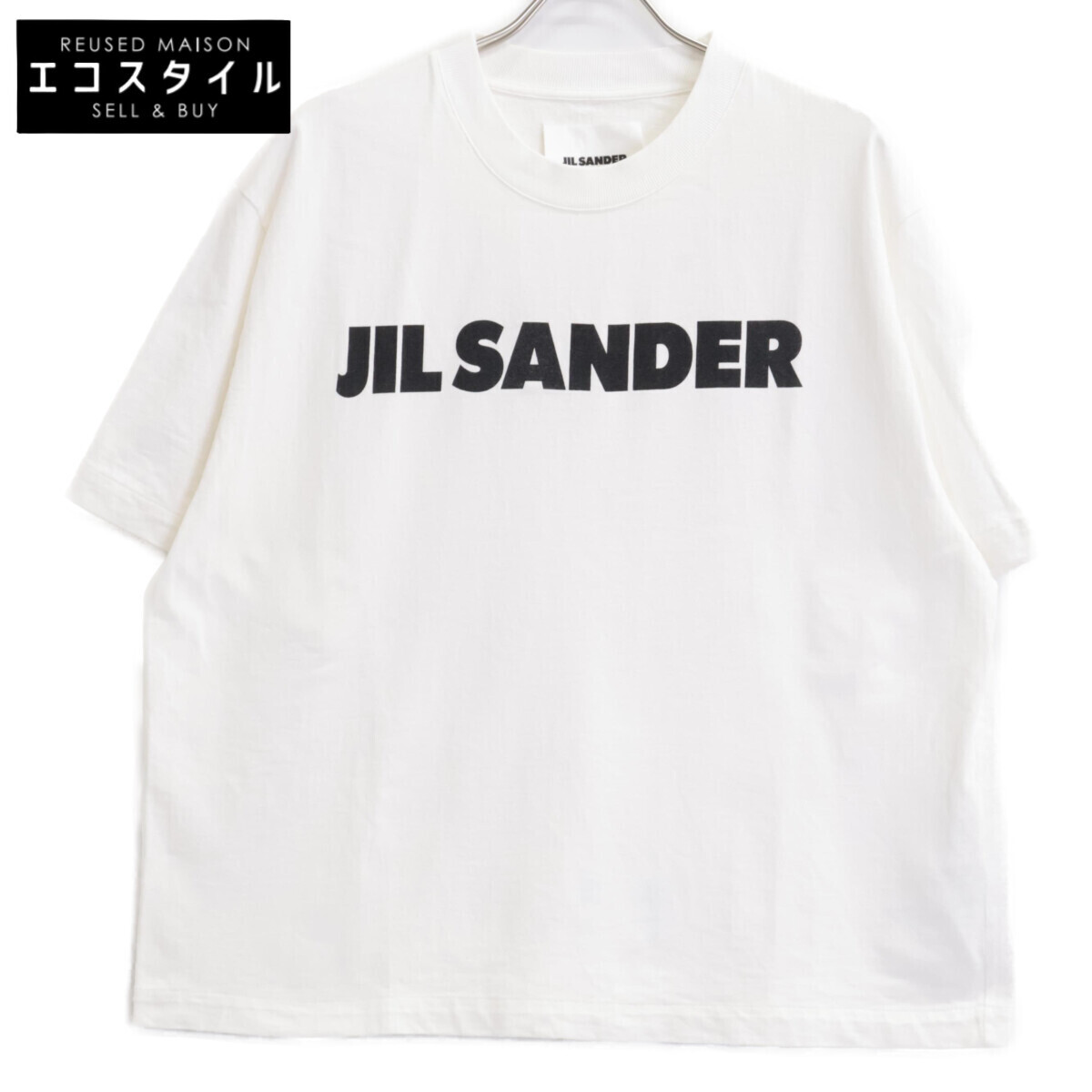 JIL SANDER ジルサンダー JSPS707050 ホワイト フロントロゴ 半袖 Tシャツ ホワイト XL トップス コットン メンズ 中古拍卖