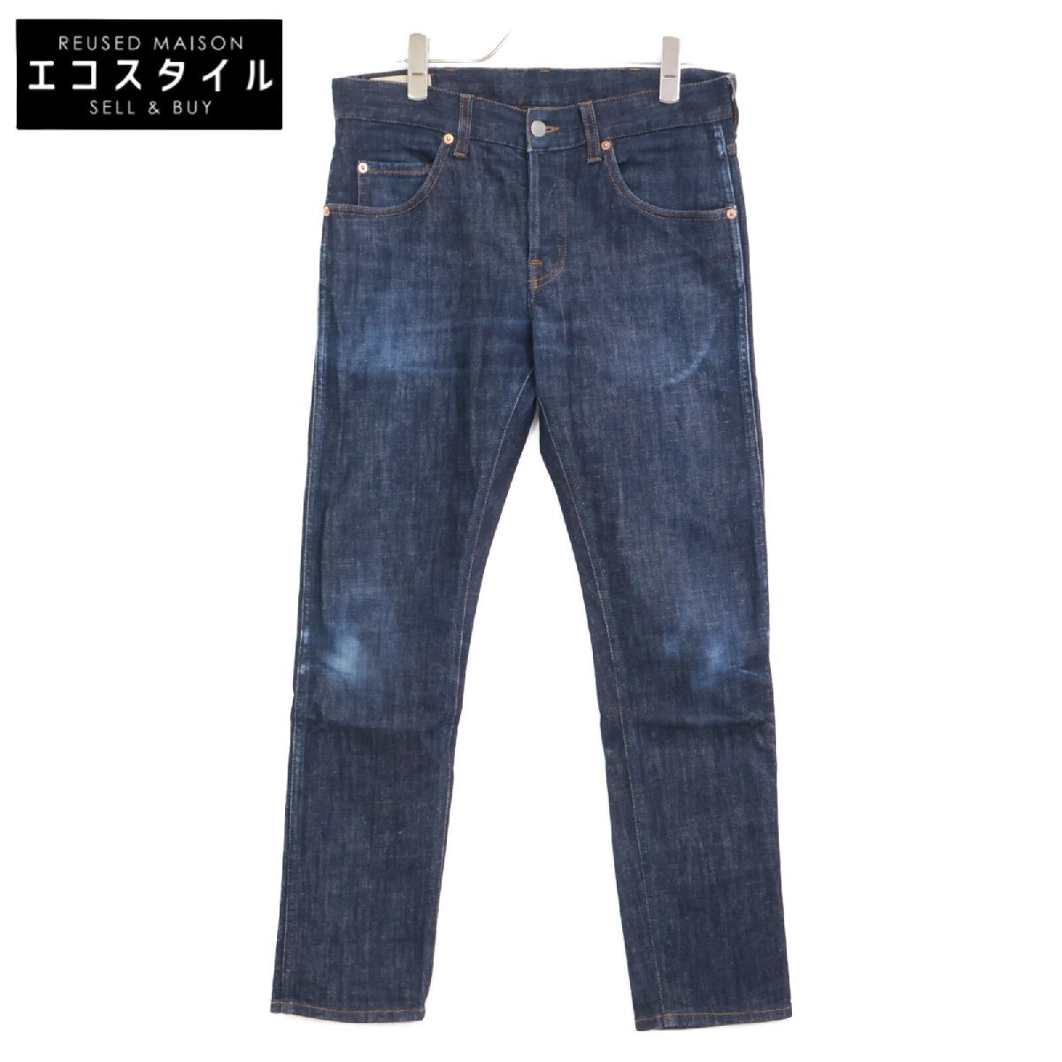 GUCCI グッチ 408637 XDBB6 インディゴ デニムパンツ インディゴブルー 30 ボトムス コットン メンズ 中古拍卖