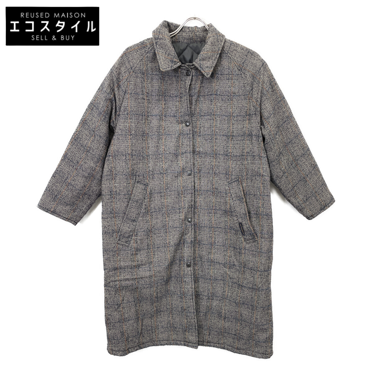 LAVENHAM ラベンハム 18AW グレー 18A-NC/REV2 キルティングチェック リバーシブル コート グレー 38 コート コットン レディース 中古拍卖