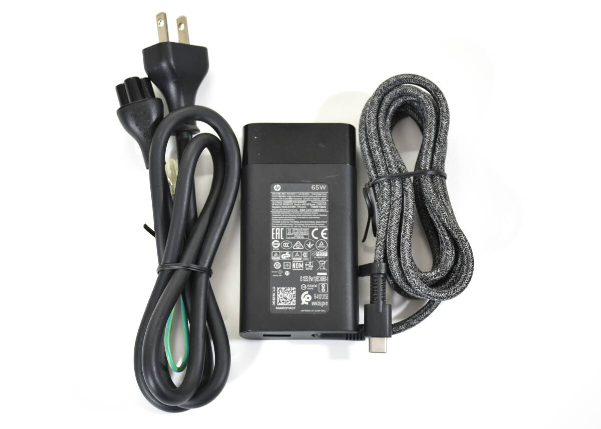 薄型/HP Type-C 65W ACアダプター /HP USB-C 65W/15V 4A or 20V 3A 65W Max/TPN-DA13/中古品拍卖