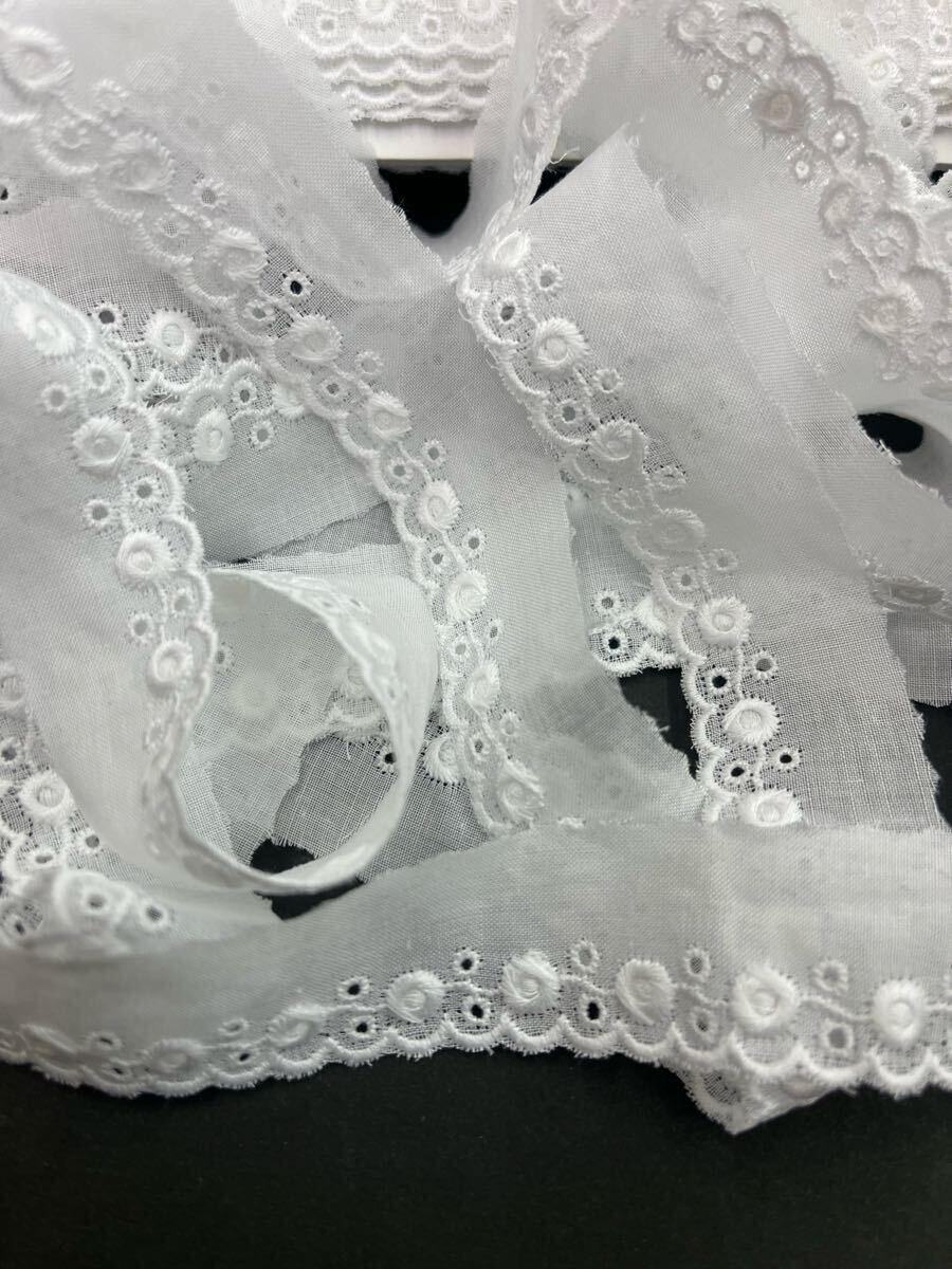 ○(NT023-1)1反売りー約2.5㎝巾の白の綿レース(13.7m)拍卖