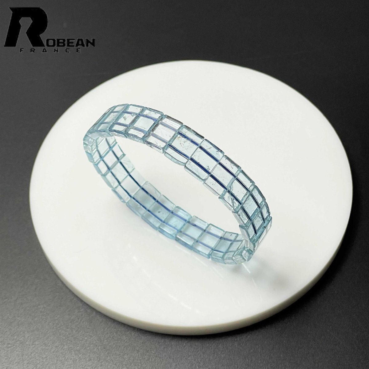 高級 EU製 定価15万円★ROBEAN・ブルートパーズ★バングル パワーストーン 天然石 綺麗 お守り 11.8*6.9*3.3mm M0611448拍卖