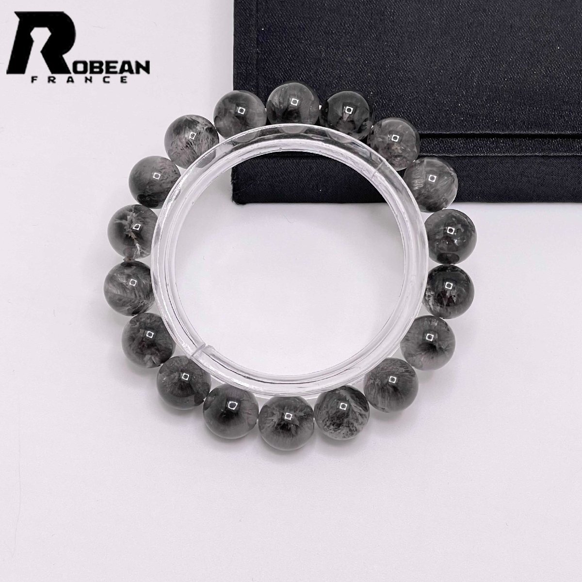 逸品 EU製 定価19万円★ROBEAN・花火スーパーセブン・ブラック★パワーストーン ブレスレット 天然石 プレゼント 10.8-11.3mm M0612514拍卖