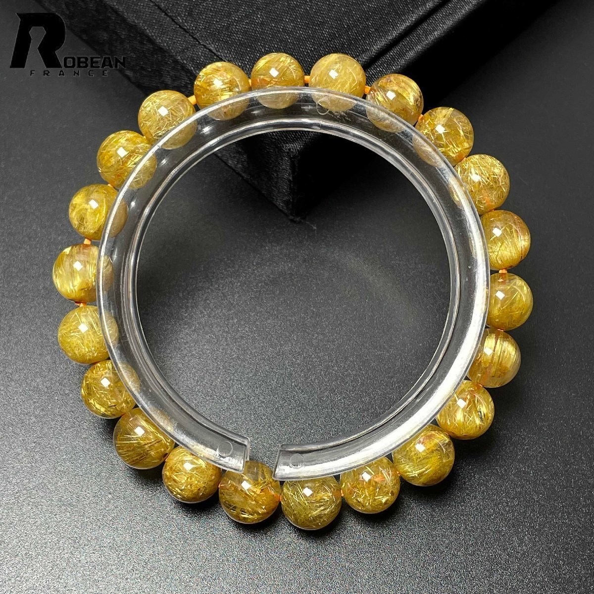 夢色 EU製 定価17万円★ROBEAN・極!極満針ルチルクォーツ★ブレスレット パワーストーン 天然石 綺麗 金運 お守り 8.3-8.8mm M0224400拍卖