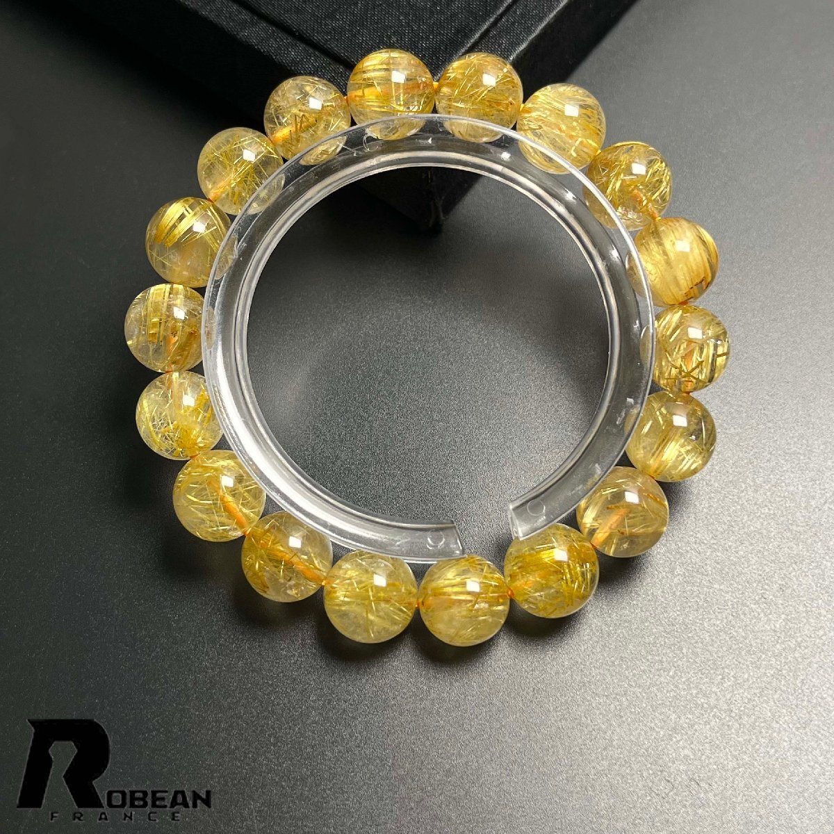 上品 EU製 定価36万円★ROBEAN・極!極満針ルチルクォーツ★ブレスレット パワーストーン 天然石 綺麗 金運 お守り 11.3-11.8mm K0721851拍卖
