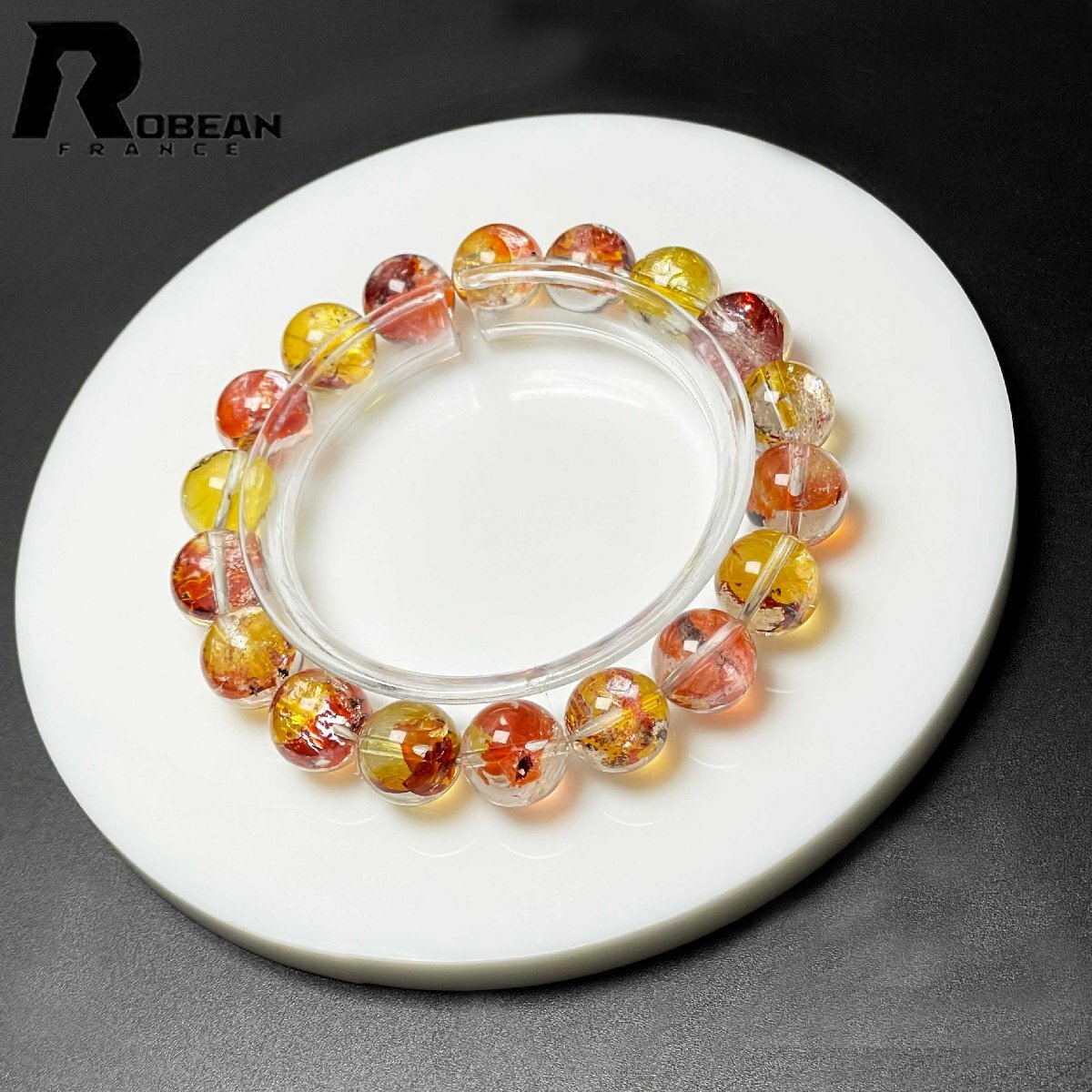 貴重EU製 定価143万円★ROBEAN・オーロラクォーツ★パワーストーン ブレスレット アクセサリー天然石 高級 浄化 癒し 11.3-11.8mm D0922548拍卖