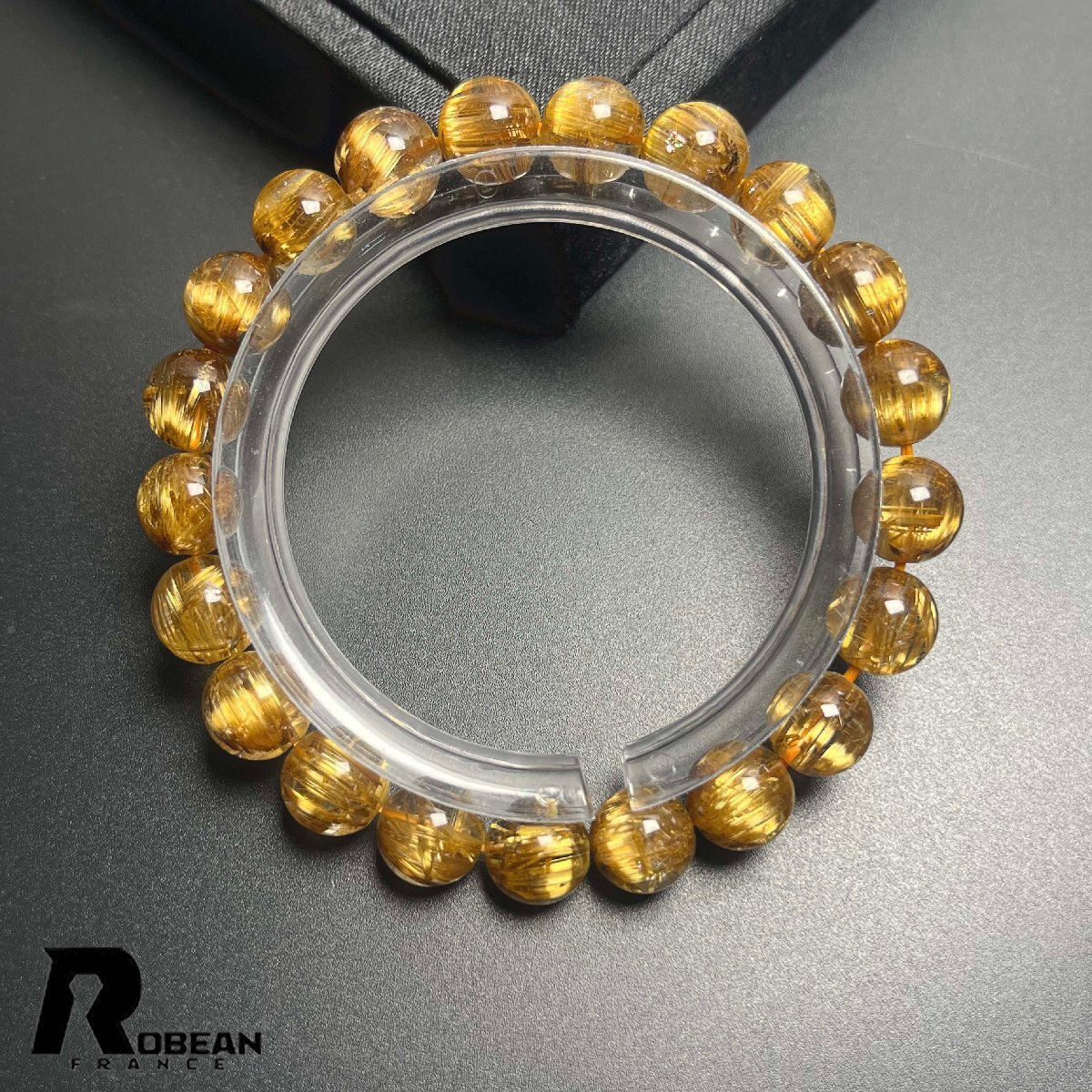 夢色EU製 定価150万円★ROBEAN・極!極満針ルチルクォーツ★猫目 ブレスレット パワーストーン 天然石 金運 お守り 8.8-9.2mm D0507602拍卖