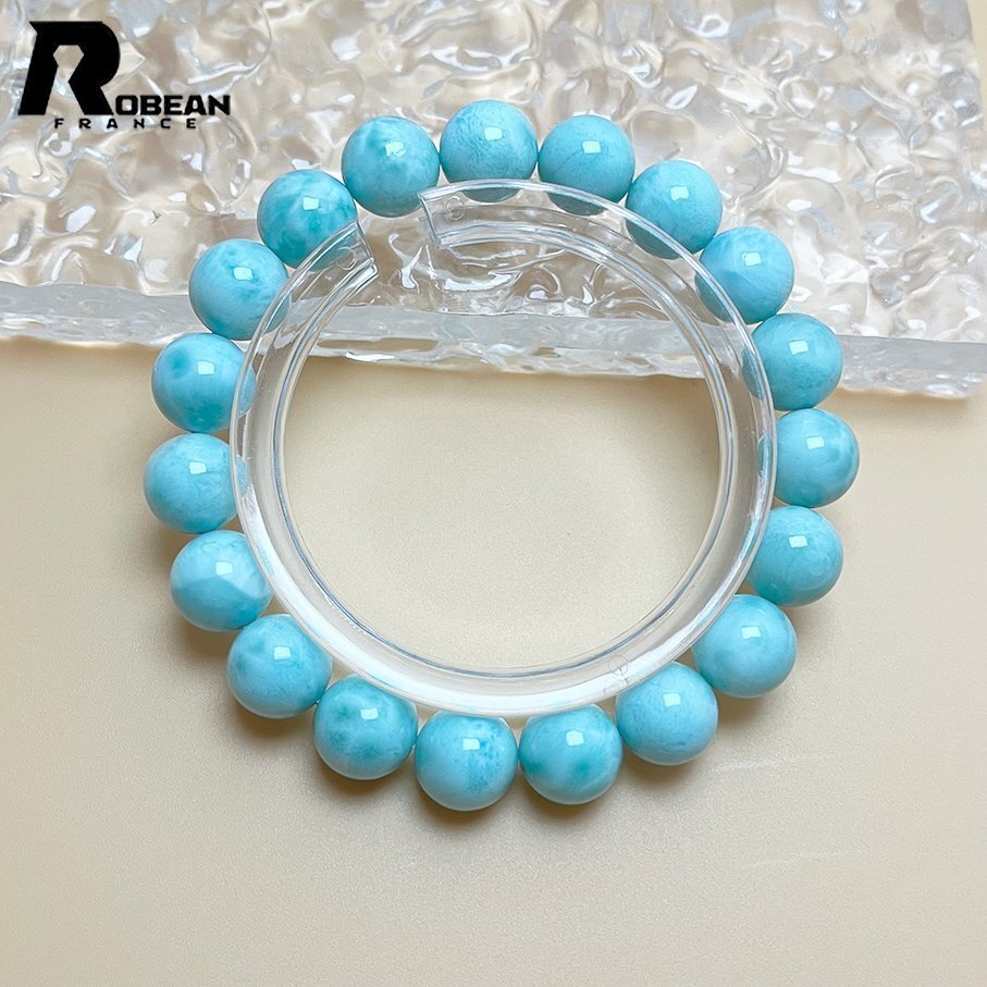 綺麗 EU製 定価19万円★ROBEAN・ドミニカ共和国産のラリマー★パワーストーン ブレスレット 天然石 開運 金運 綺麗 約10.8mm K0221418拍卖