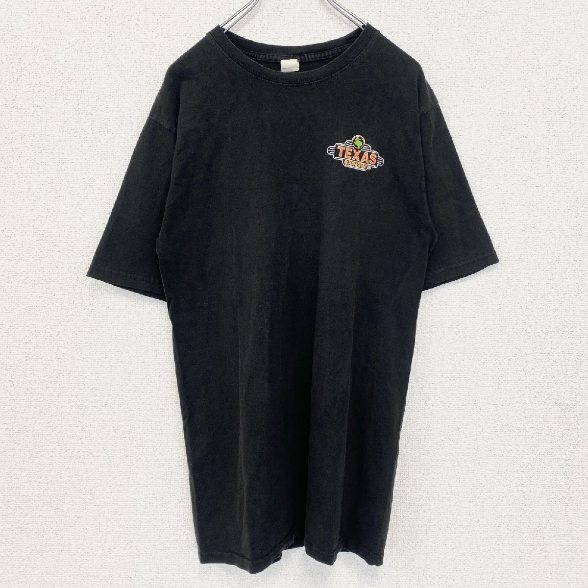古着 used PRINT Tex U.S.A. 半袖プリントTシャツ クルーネック テキサス ROADHOUSE 黒 Mサイズ拍卖