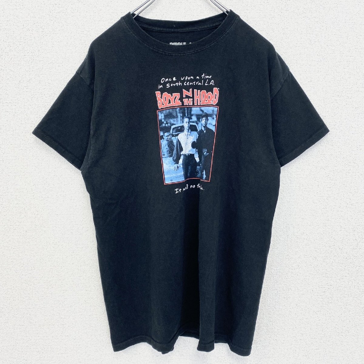 古着 used BOYZ N THE HOOD 半袖プリントTシャツ アメリカ映画 クルーネック レトロデザイン 黒 Mサイズ拍卖