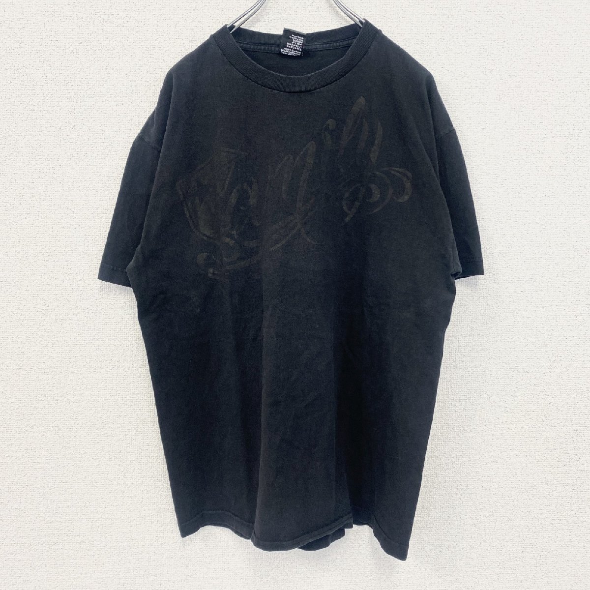 古着 used FAMOUS STARS&STRAPS 半袖ダメージプリントTシャツ クルーネック カジュアル 黒 Lサイズ拍卖