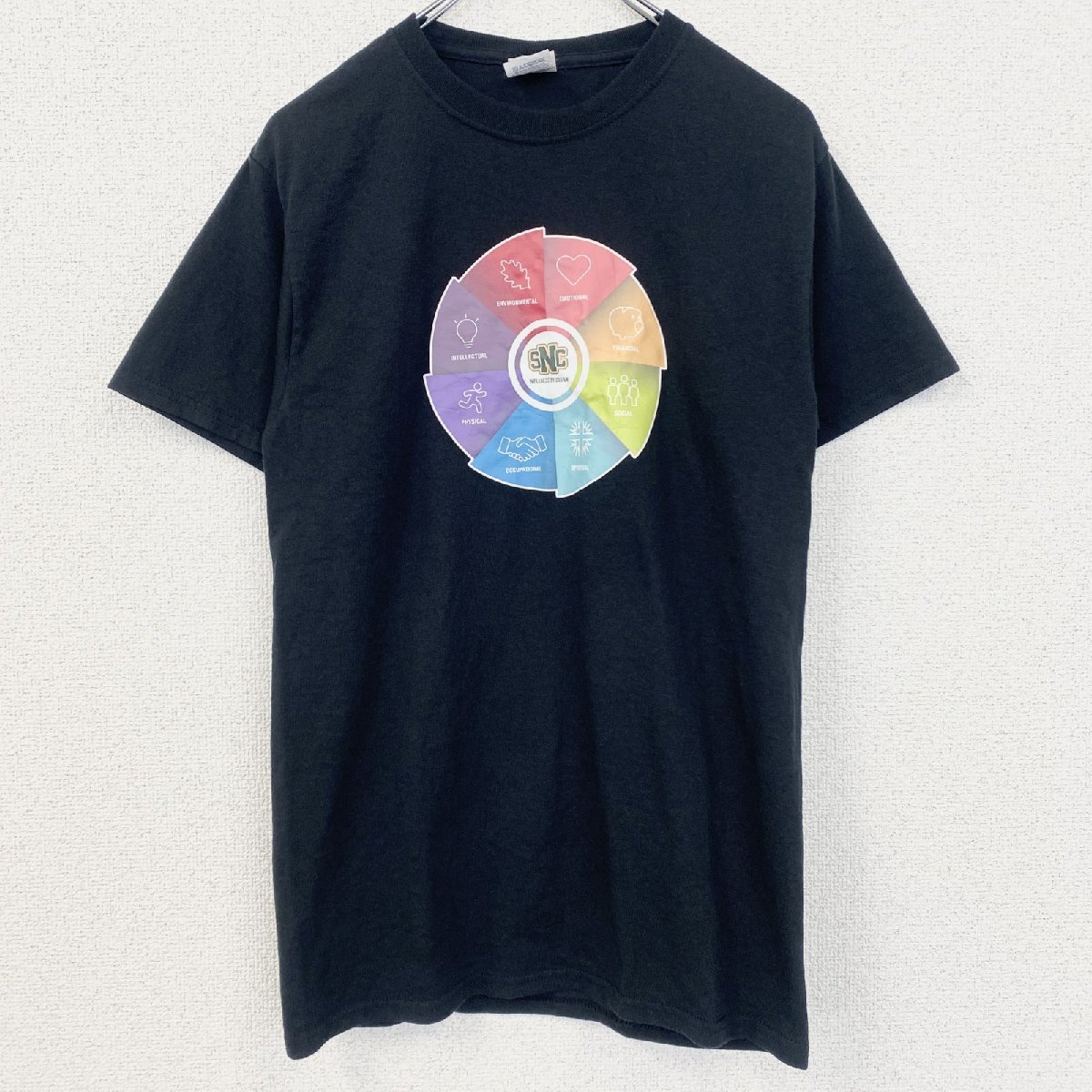 古着 used JERZEES ジャージーズ 半袖プリントロゴTシャツ レトロデザイン クルーネック 黒 ブラック Sサイズ拍卖