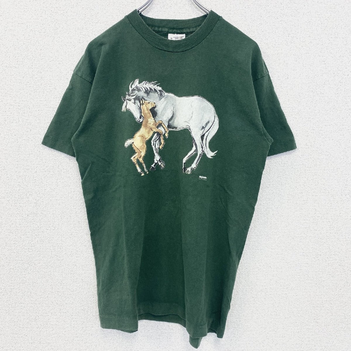 古着 used SCREENSTARS 半袖プリントTシャツ ヴィンテージ シングルステッチ 緑 グリーン 90s Mサイズ拍卖