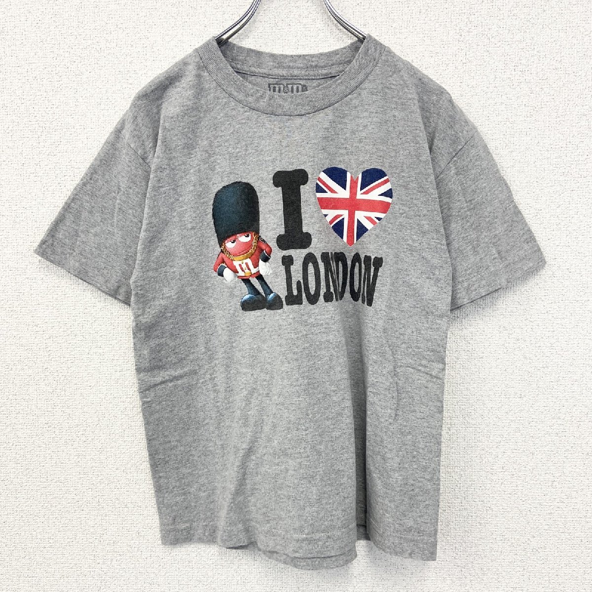 古着 used m&ms 半袖オリジナルプリントTシャツ イギリス ロンドン 近衛兵 RED クルーネック グレー Lサイズ拍卖