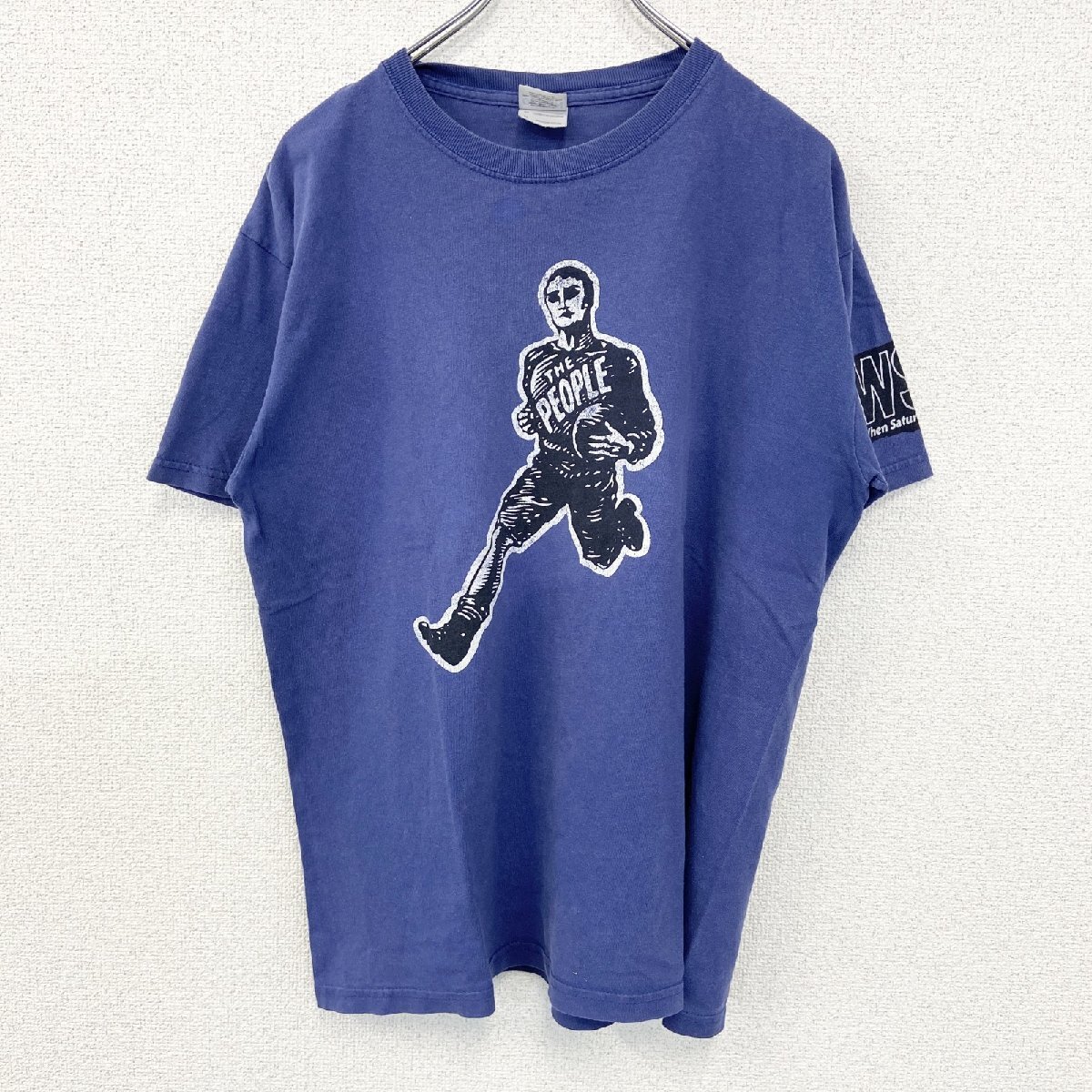 古着 used GILDAN ギルダン 半袖プリントTシャツ クルーネック カジュアルデザイン WSC レトロ 青 Mサイズ拍卖