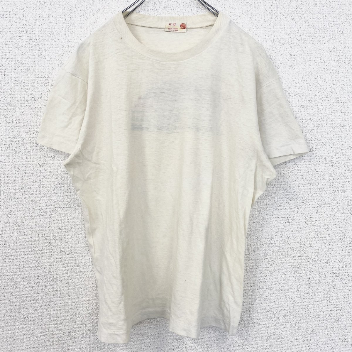 古着 used  半袖プリントTシャツ バックプリント 車 カー シングルステッチ 90s レトロ アイボリー Mサイズ拍卖