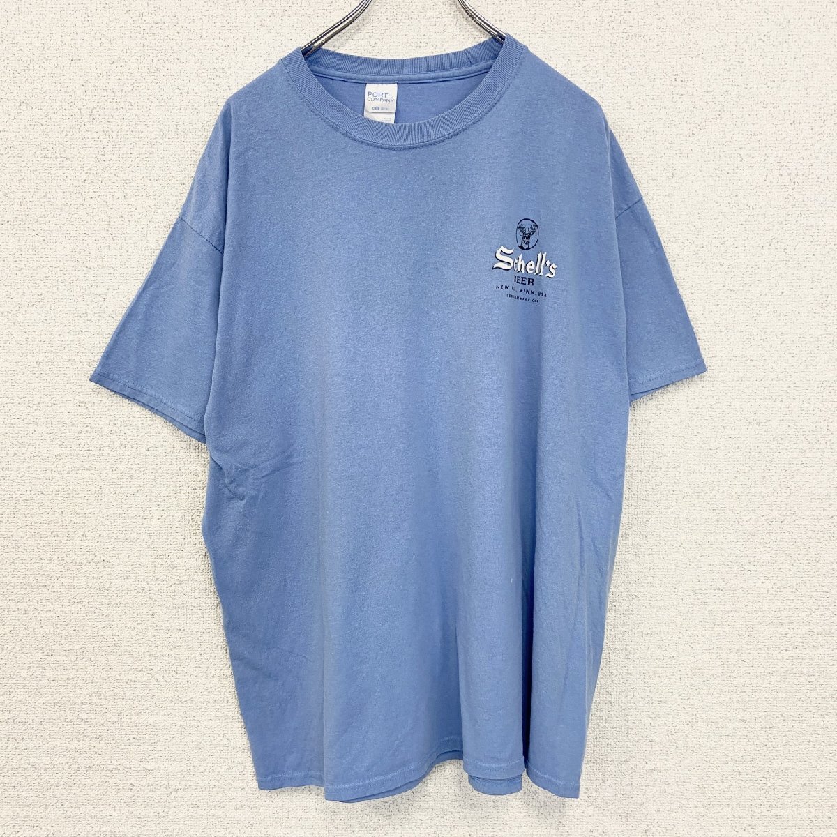 古着 used PORT&COMPANY 半袖プリントTシャツ Bavarian Blast クルーネック ブルー 青 XLサイズ拍卖