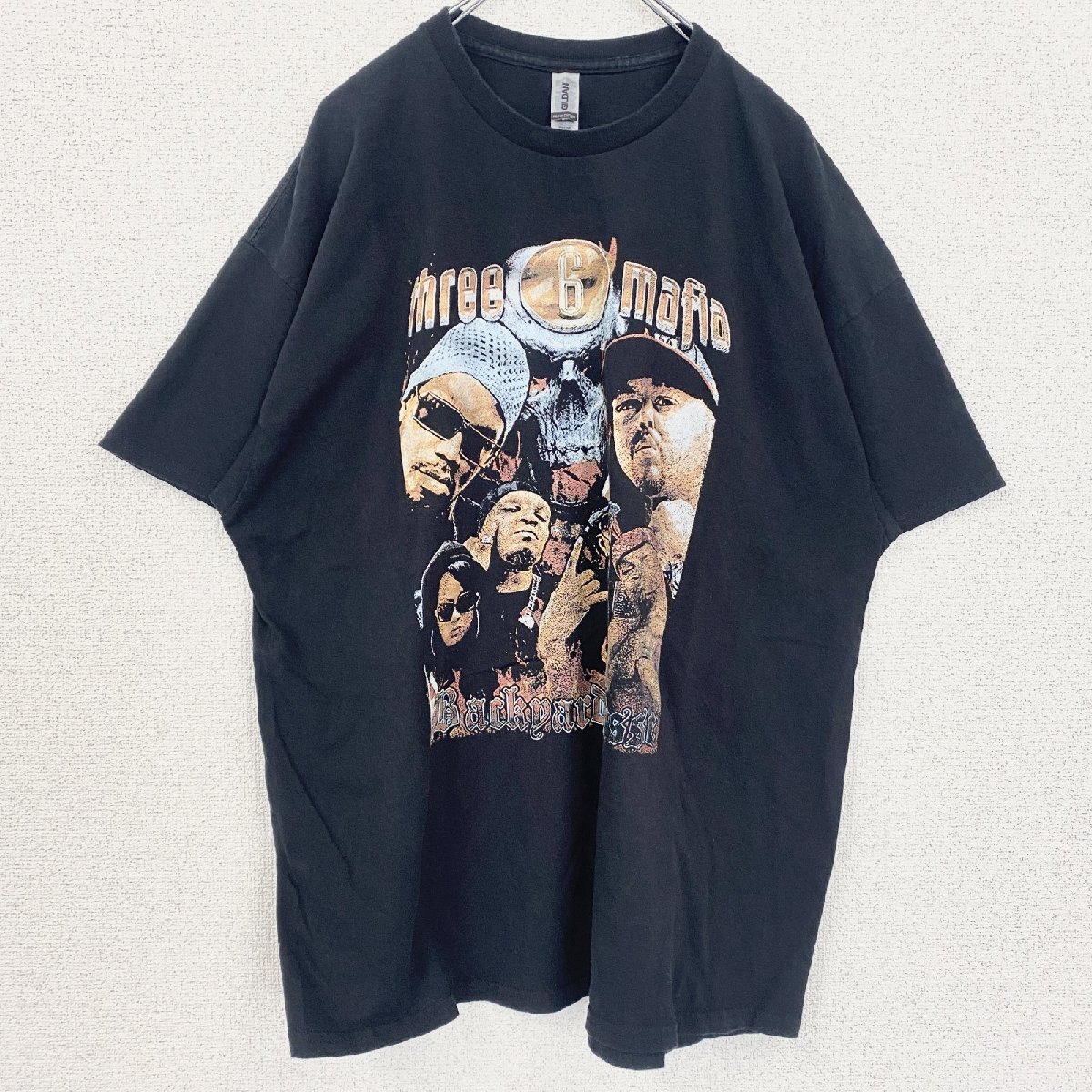 古着 used Live by Yo Rep 半袖プリントTシャツ ラッパー レトロデザイン 黒 ブラック 2XLサイズ拍卖