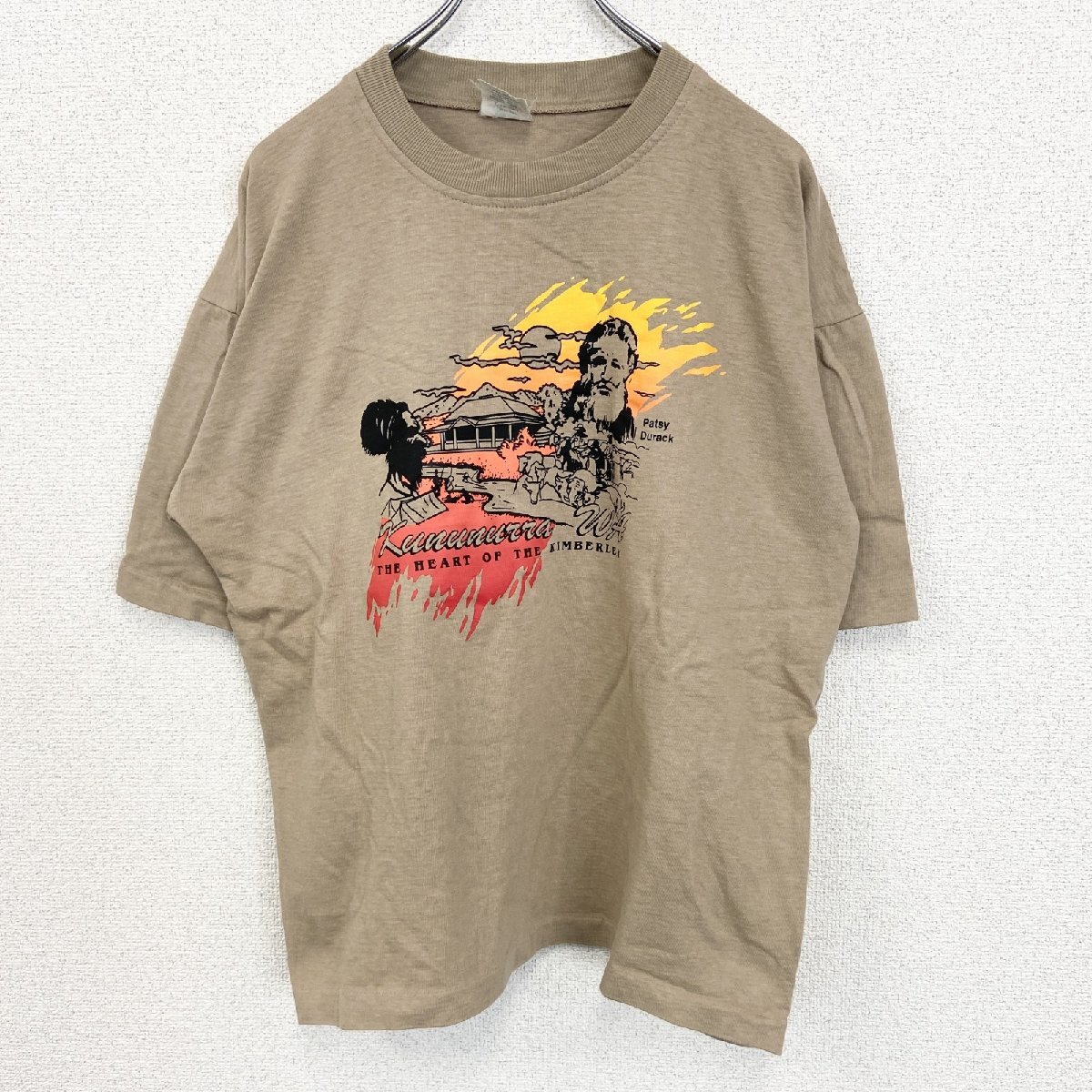 古着 used 90s auzzie 半袖プリントTシャツ ヴィンテージ シングルステッチ 茶色 XXLサイズ拍卖
