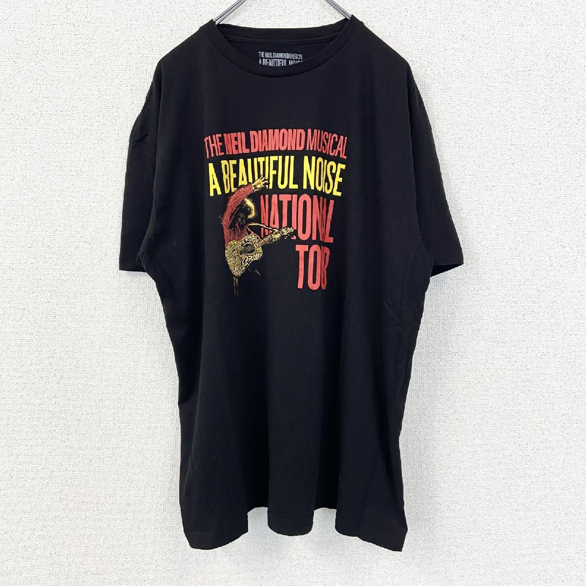 古着 used 半袖音楽家プリントTシャツ 黒 ニール ダイヤモンド カジュアルデザイン レトロ クルーネック XLサイズ拍卖