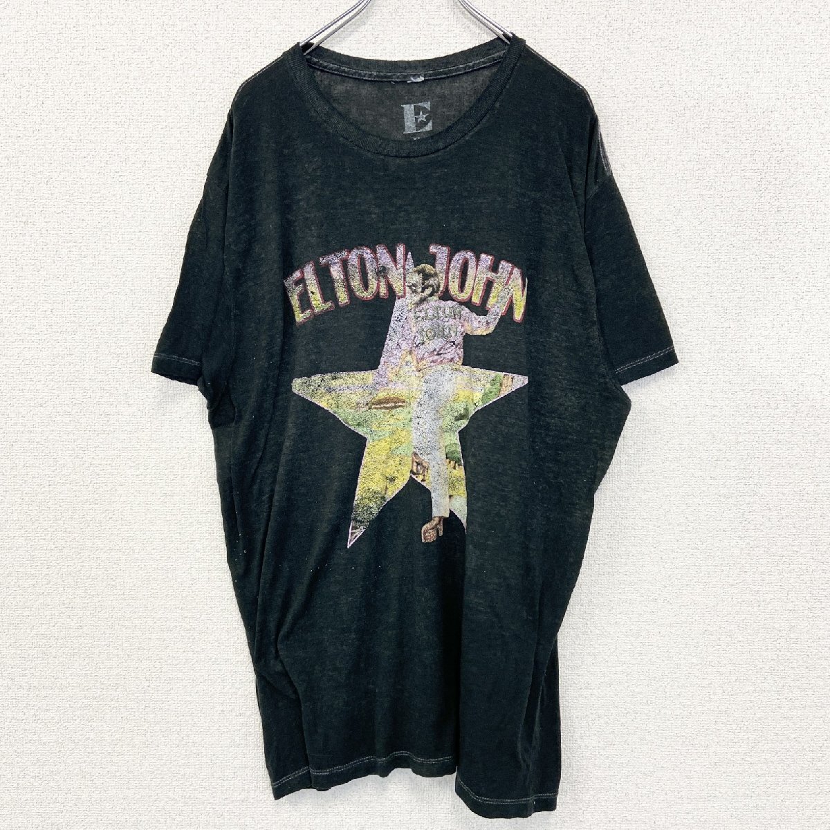 古着 used Elton Johon エルトン ジョン 半袖シンガープリントTシャツ カジュアル クルーネック XLサイズ拍卖
