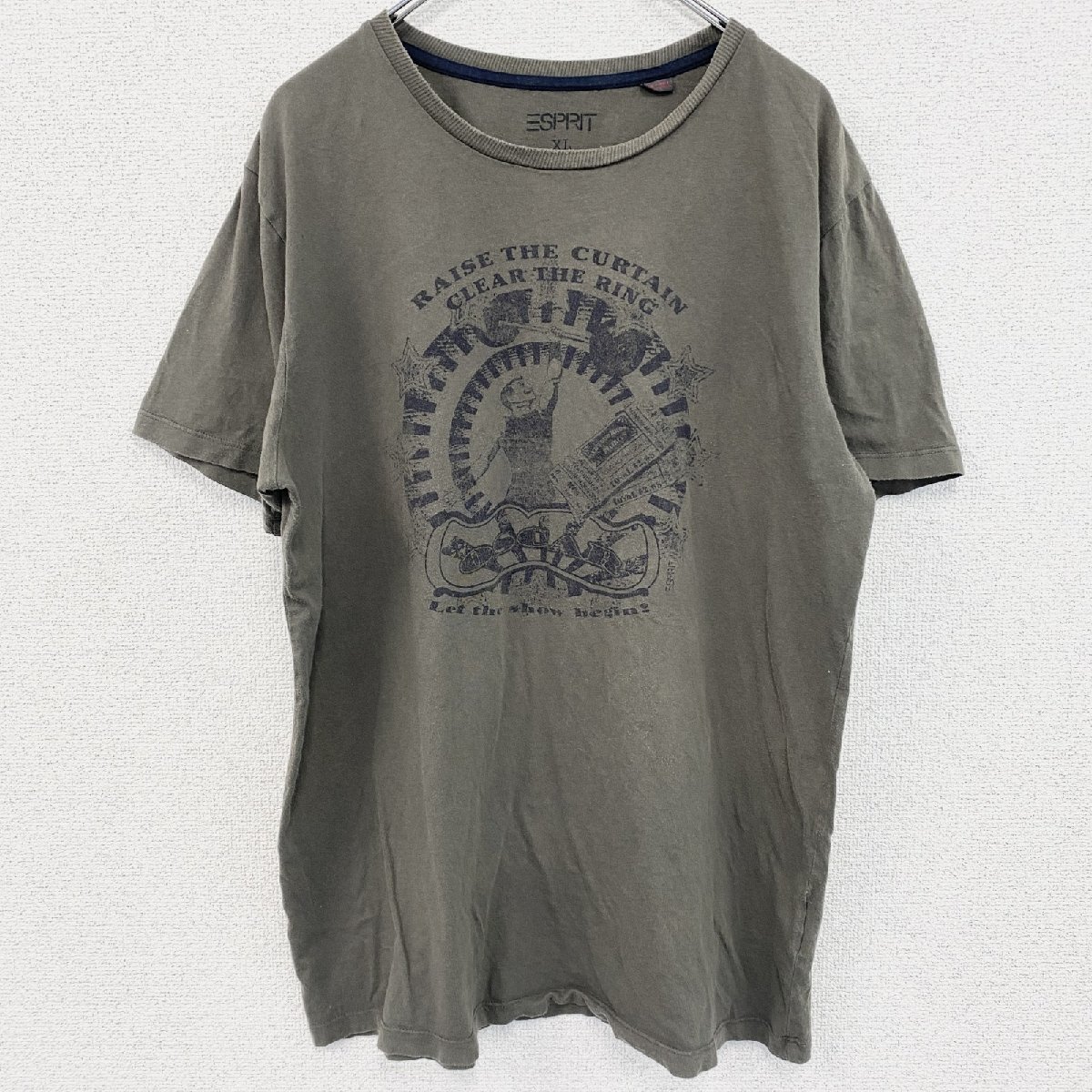 古着 used 半袖プリントTシャツ オスカー OSCAR チャコールグレー クルーネック レトロデザイン XLサイズ拍卖