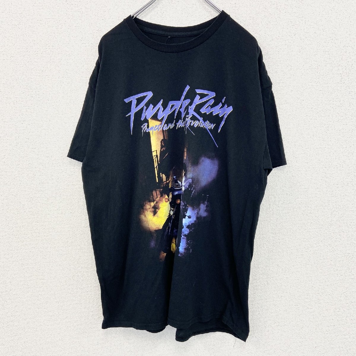 古着 used THE PRINCE ESTATE 半袖ミュージカルプリントTシャツ 黒 プリンス パープル レイン XLサイズ拍卖