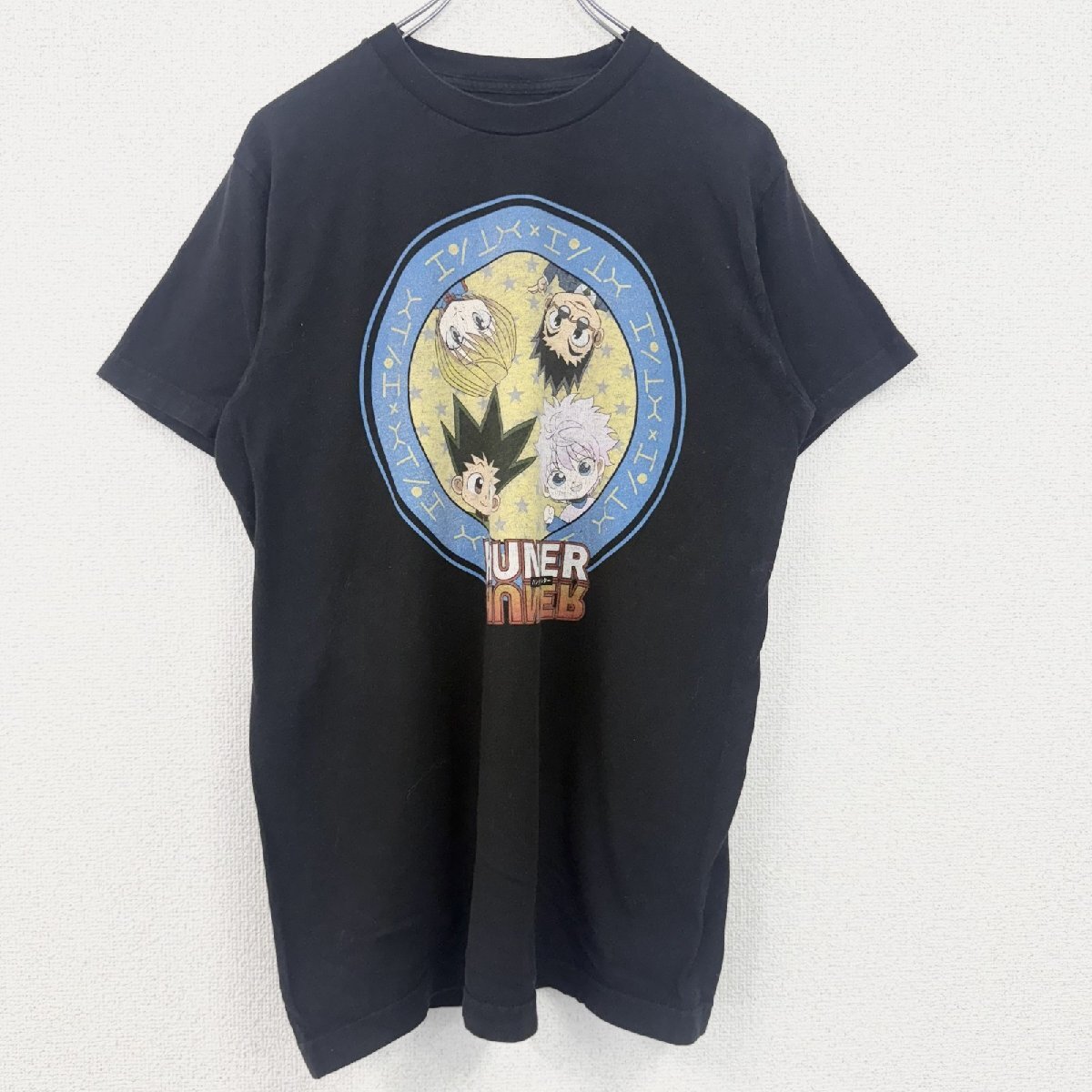 古着 used ハンターハンター HUNTER HUNTER 半袖プリントTシャツ クルーネック レトロ 黒 ブラック Mサイズ拍卖