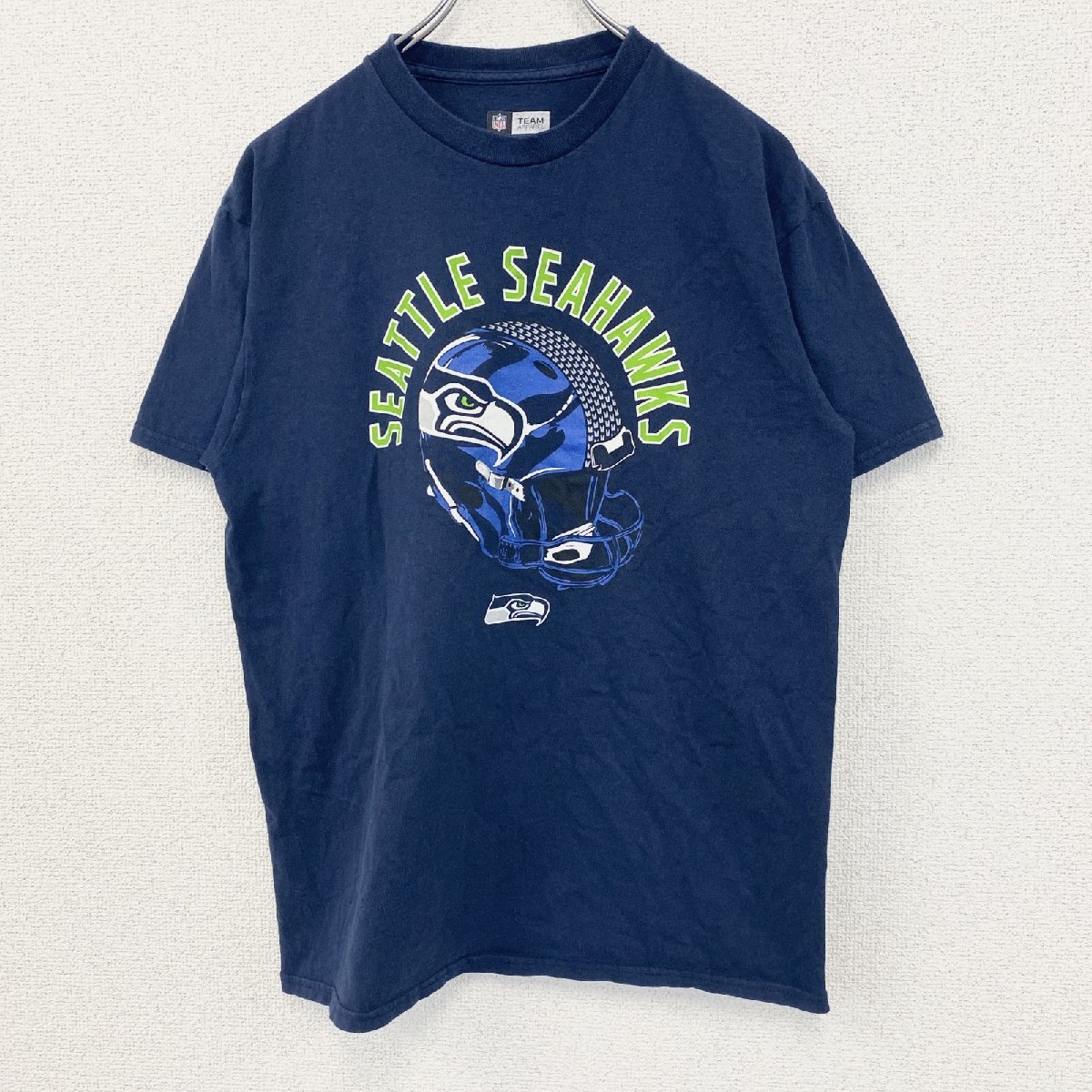 古着 used TEAM APPAREL 半袖プリントTシャツ NFL シアトル シーホークス クルーネック ネイビー Mサイズ拍卖