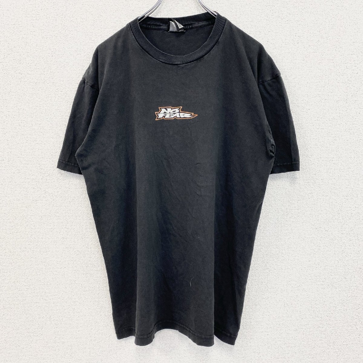 古着 used NOFEAR ノーフィアー 半袖プリントTシャツ US製 バイクレーサー カジュアルデザイン クルーネック拍卖