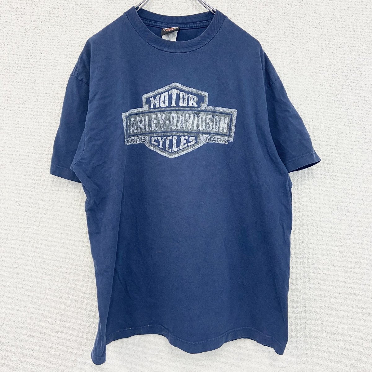 古着 used 00s HARLEY DAVIDSON ハーレーダビッドソン 半袖両面プリントTシャツ 紺 ネイビー XL拍卖