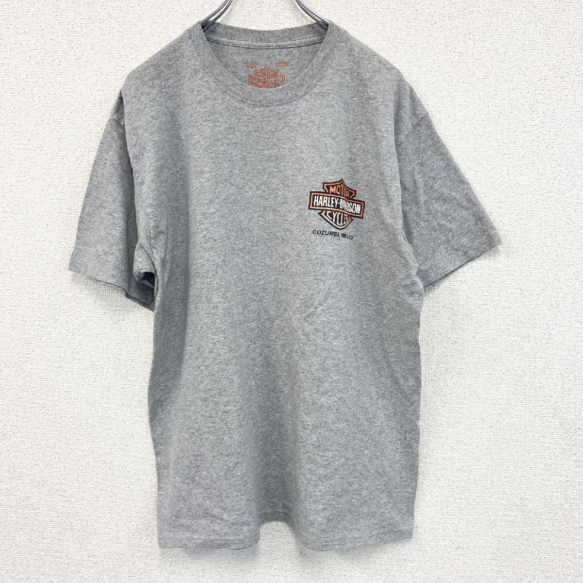 古着 used HARLEY DAVIDSON ハーレーダビッドソン 半袖両面プリントTシャツ 灰色 グレー Lサイズ拍卖