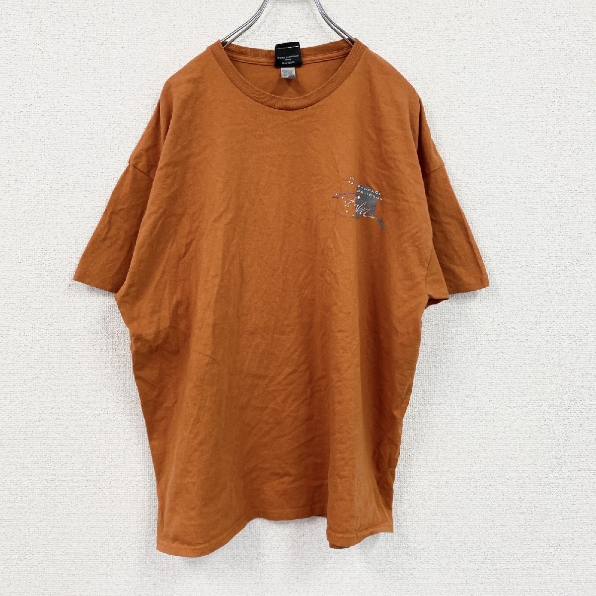 古着 used HARLEY DAVIDSON ハーレーダビッドソン 半袖両面プリントTシャツ オレンジ 2XLサイズ拍卖