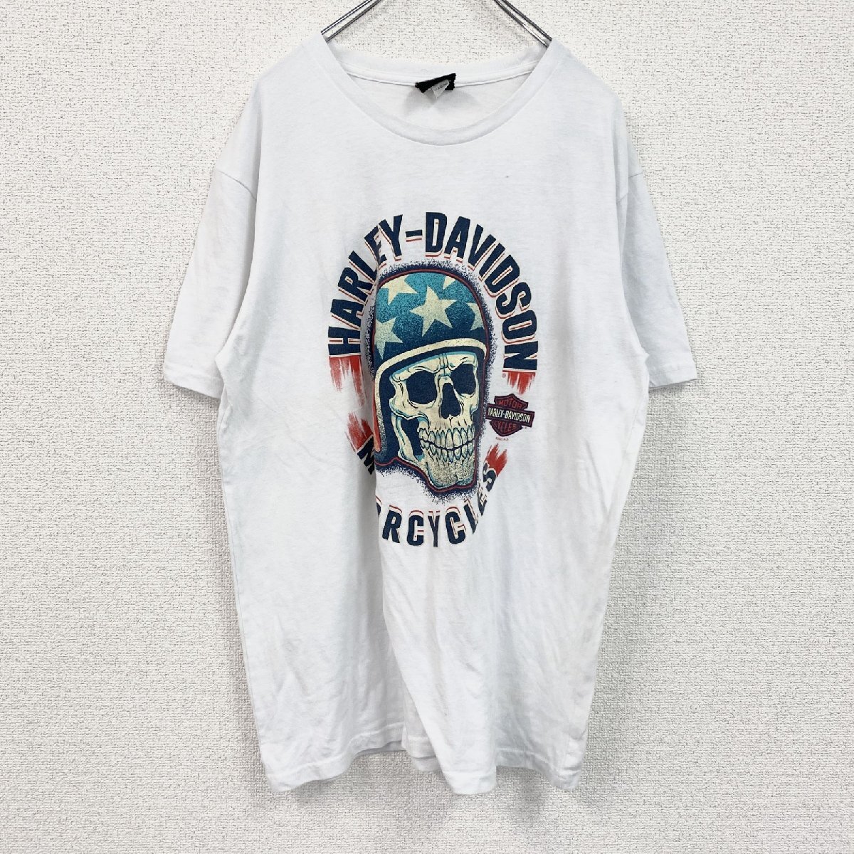 古着 used HARLEY DAVIDSON ハーレーダビッドソン 半袖両面プリントTシャツ 白 ホワイト XLサイズ拍卖