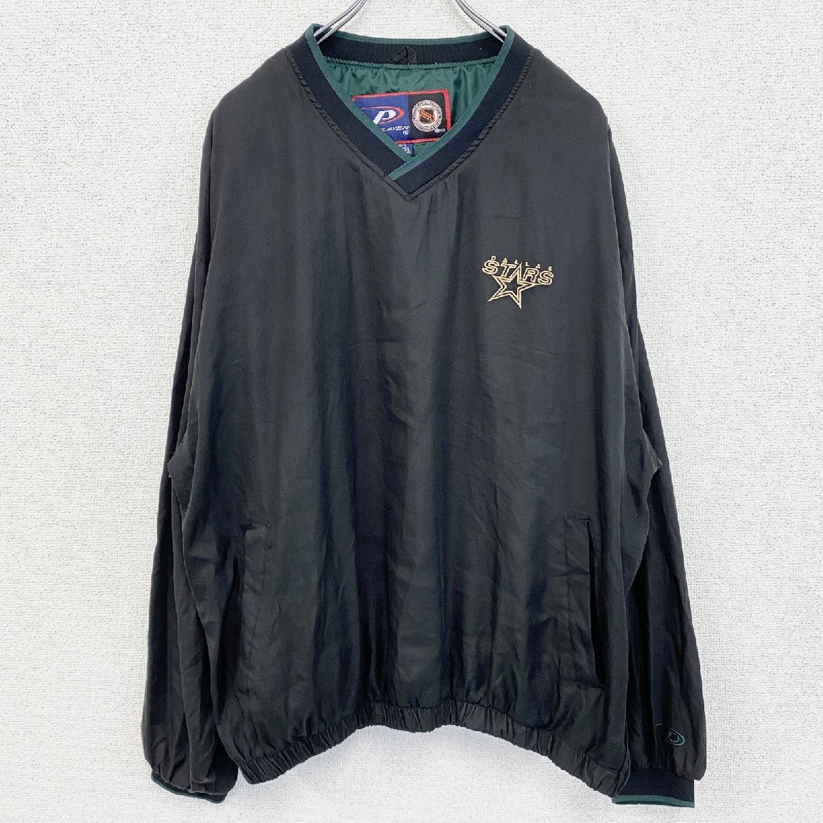 古着 used PRO PLAYER プロプレイヤー プルオーバーナイロンジャケット 黒 ブラック Lサイズ拍卖