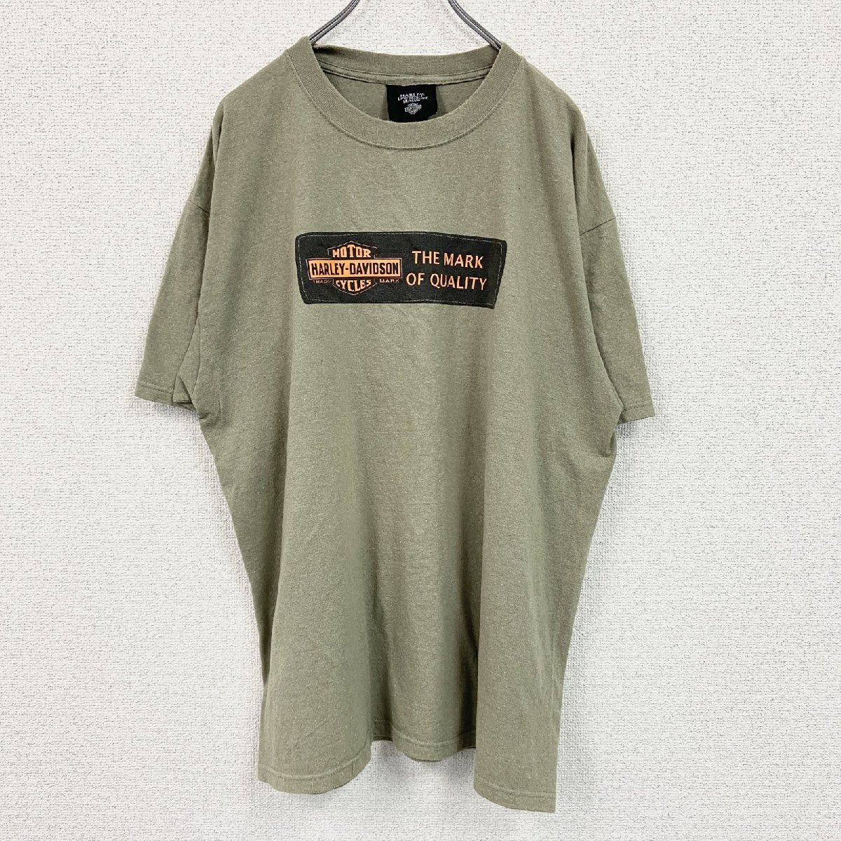 古着 used HARLEY DAVIDSON ハーレーダビッドソン 半袖両面プリントTシャツ 緑 グリーン XLサイズ拍卖